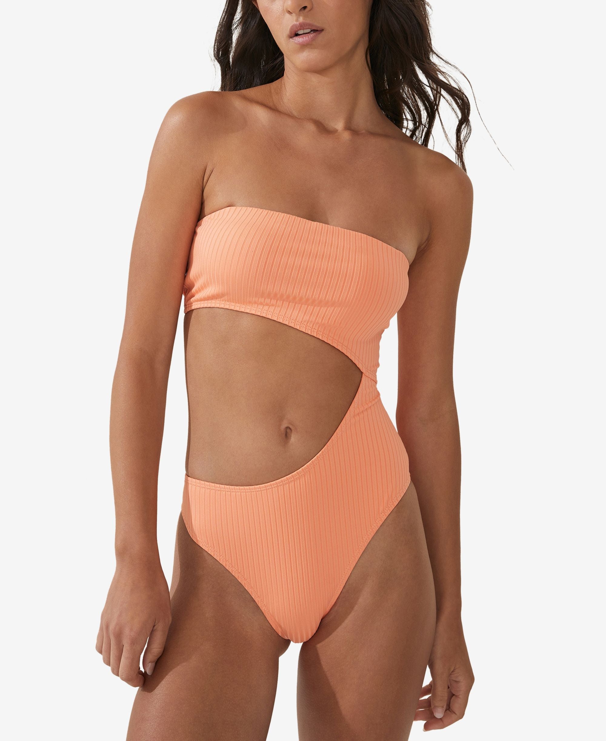 Women's Strapless Cutout Brazilian One-Piece Swimsuit