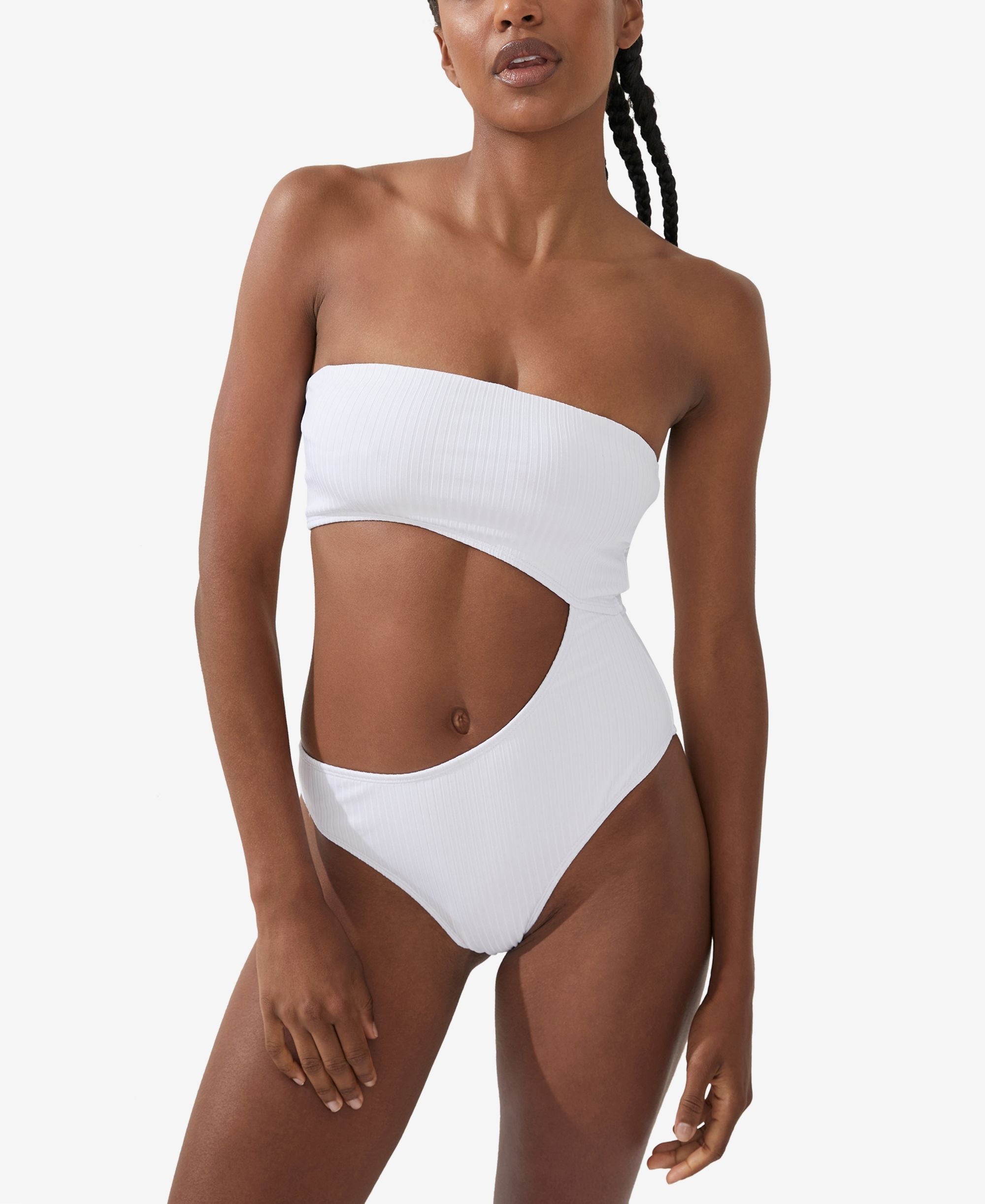 Women's Strapless Cutout Brazilian One-Piece Swimsuit