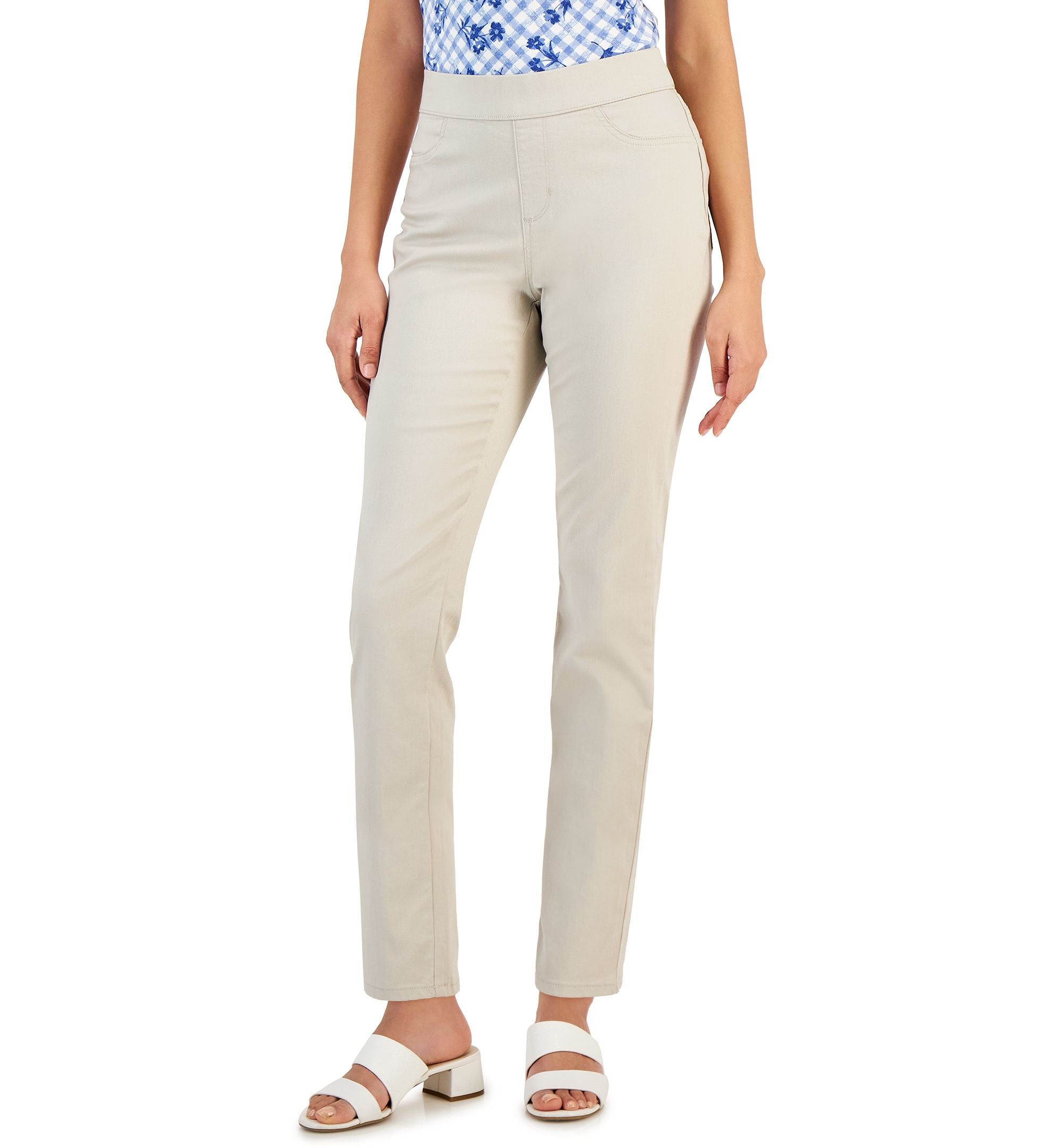 Petite Pull-On Stretch Denim Pants