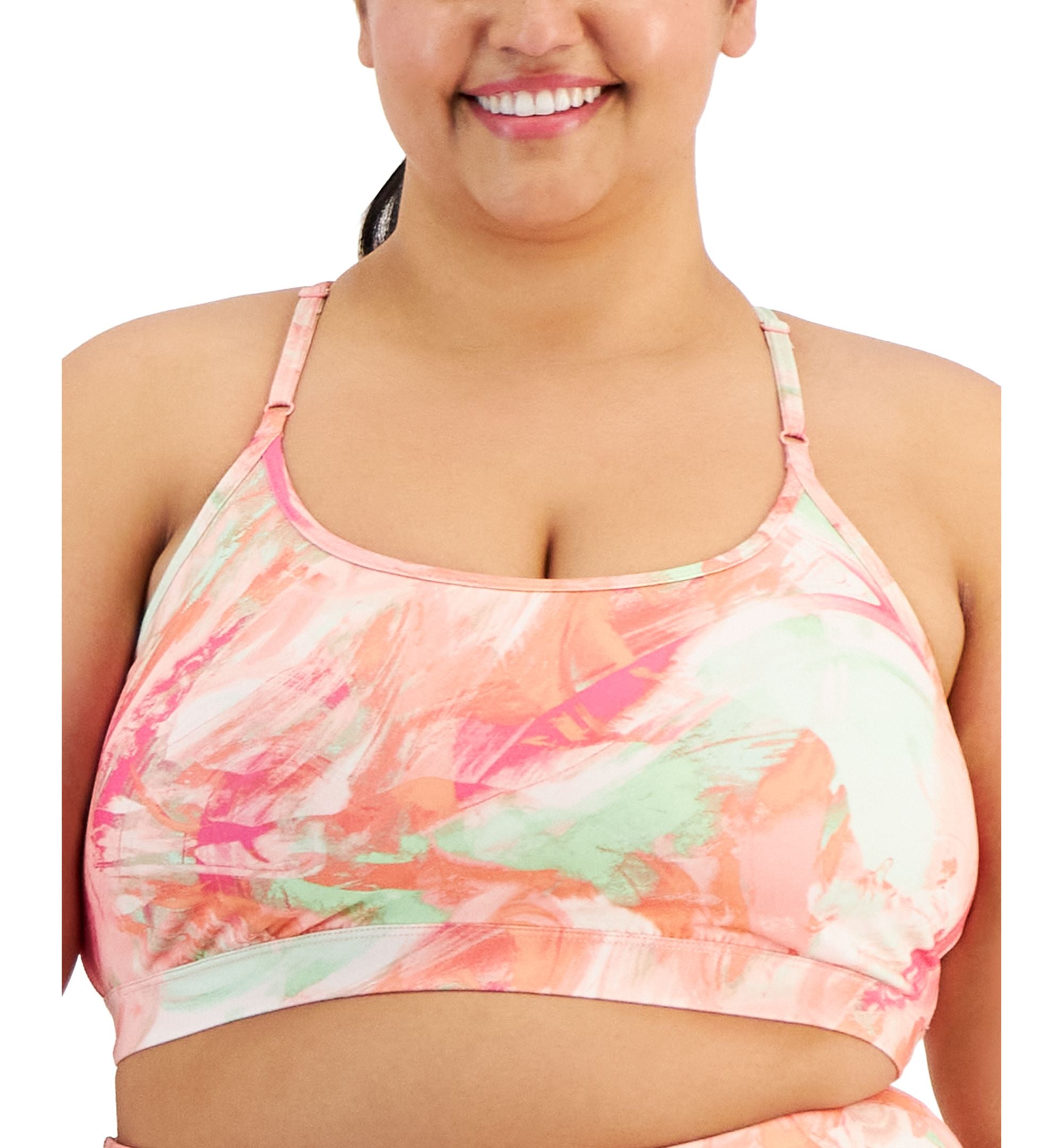 Plus Size Low-Impact Printed Sports Bra