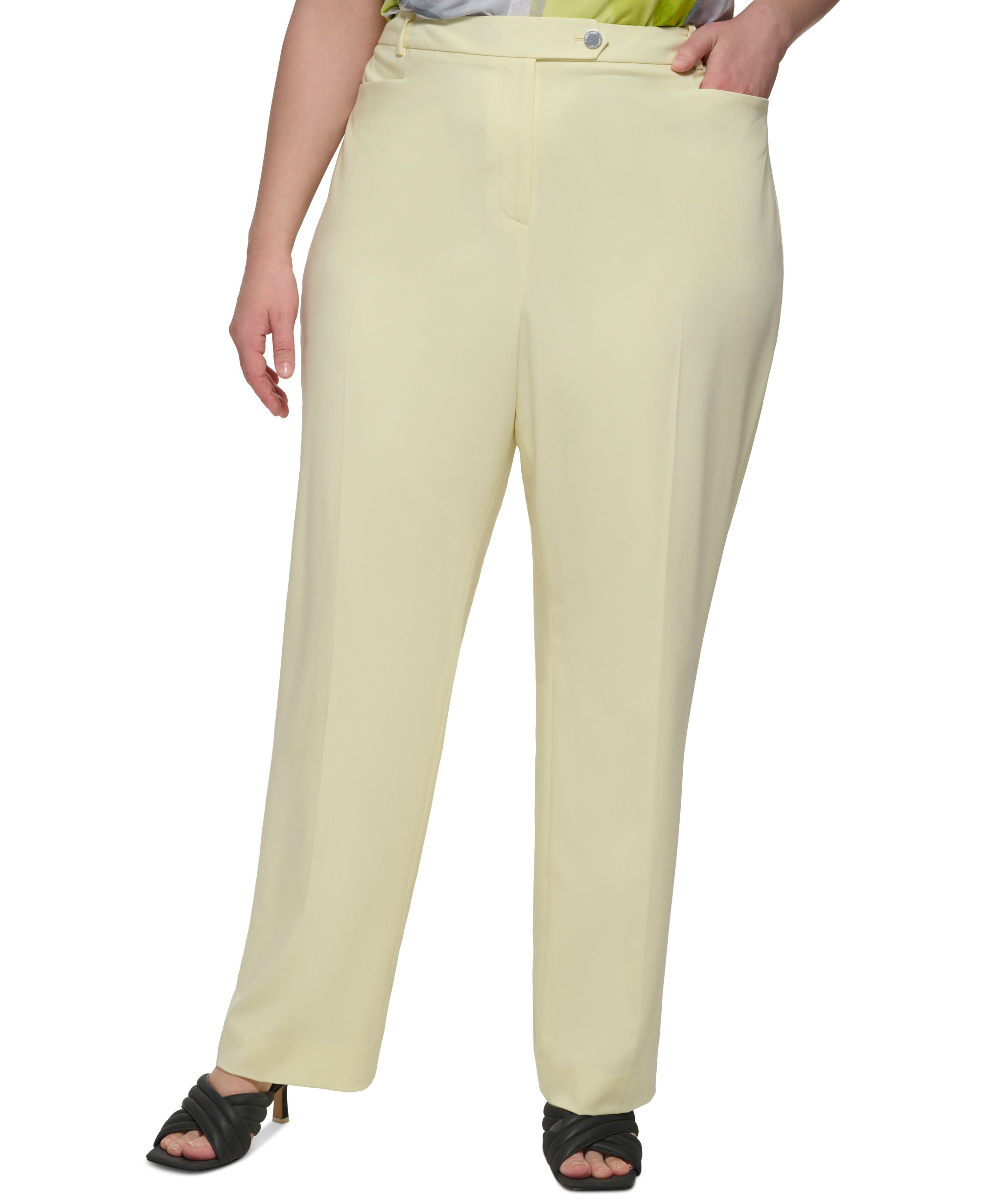 Plus Size Lux Modern-Fit Straight-Leg Pants