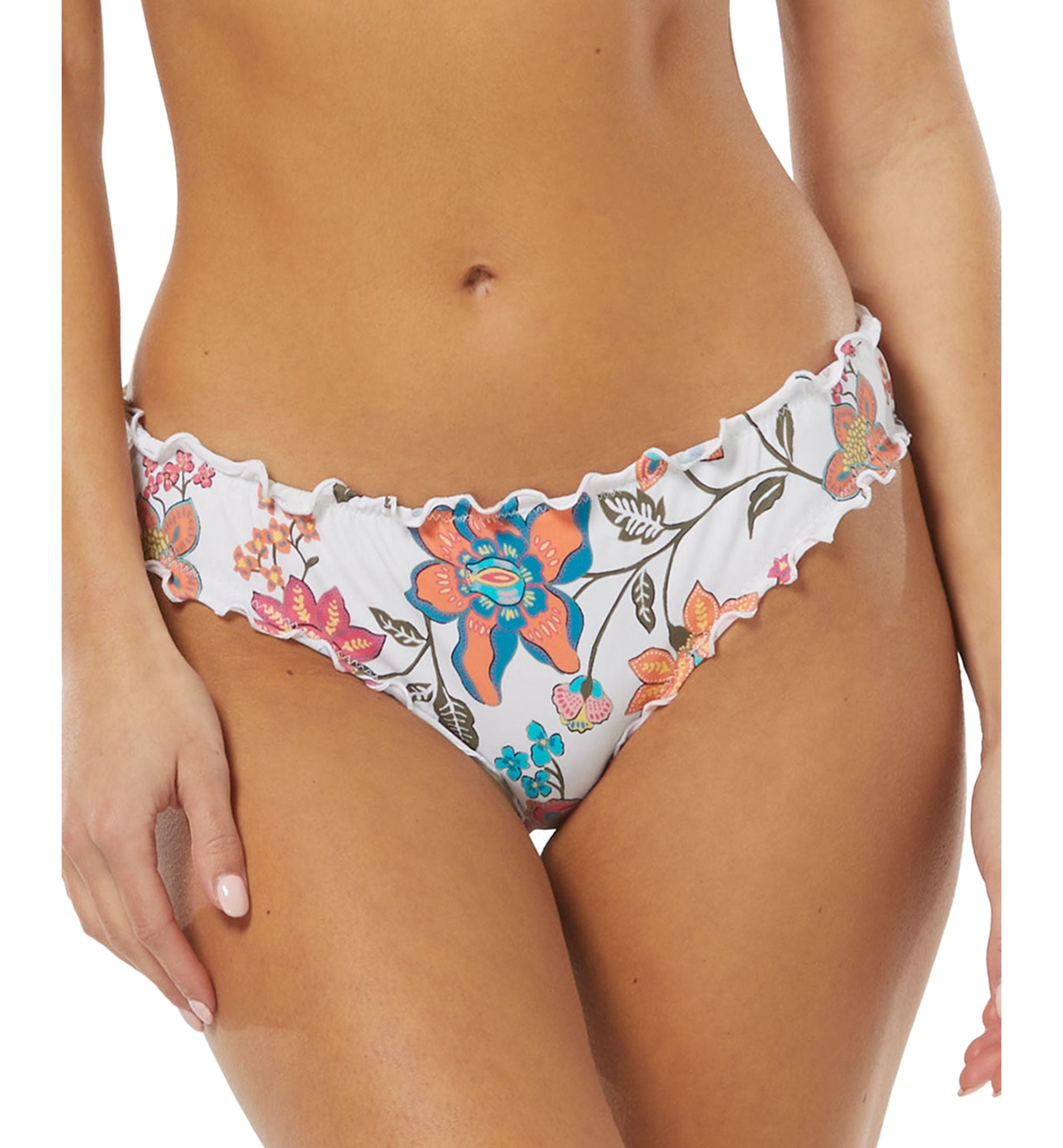 Women's Mermaid Floral-Print Ruffled Bikini Bottoms