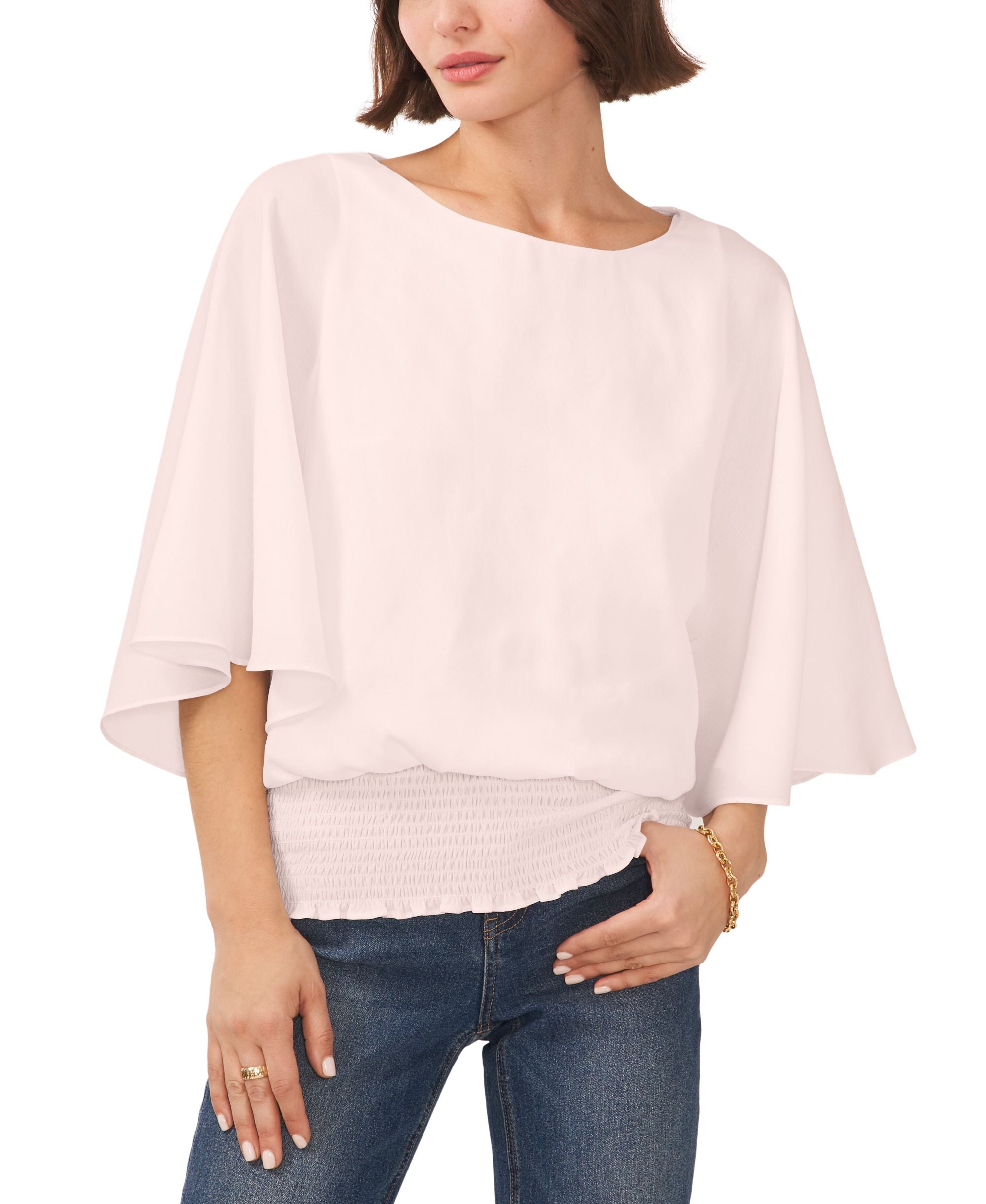 Sam Jess Printed Smocked Waist Top