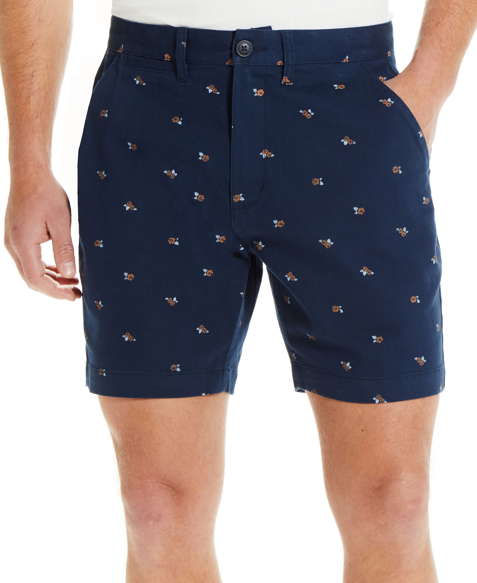 Men's 7" Inseam Printed Stretch Cotton Shorts
