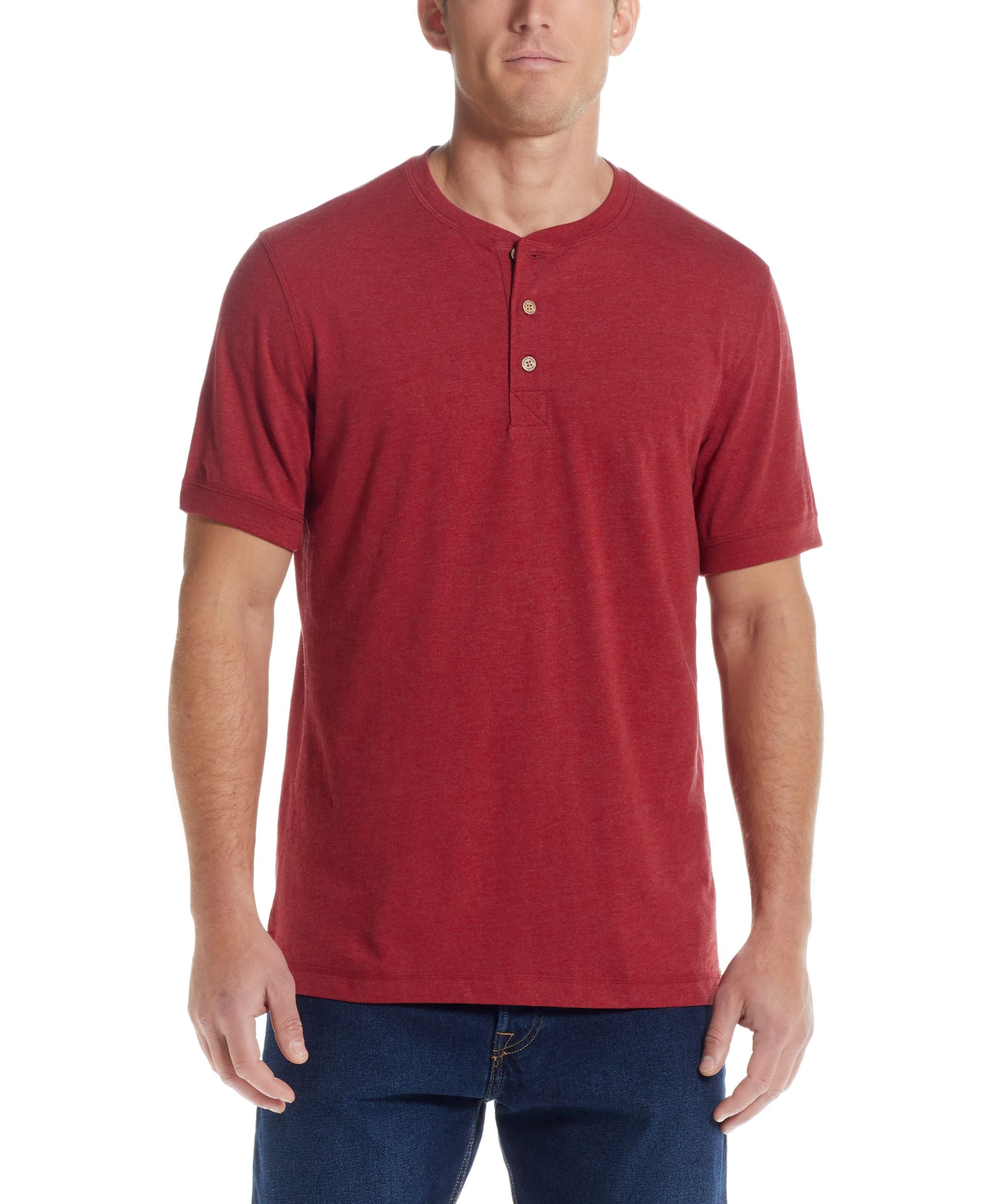 Men's Short Sleeve Melange Henley T-shirt