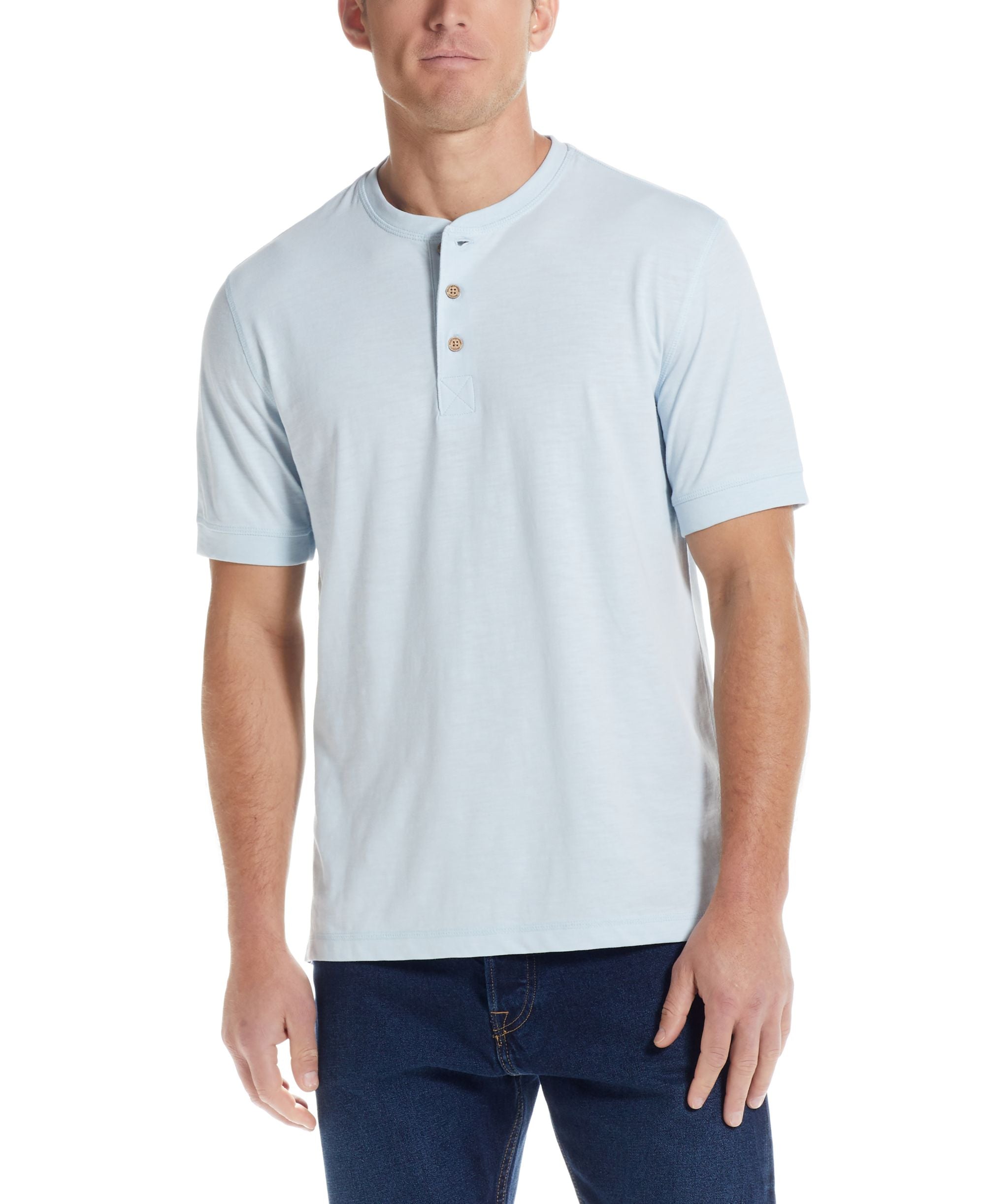 Men's Short Sleeve Melange Henley T-shirt