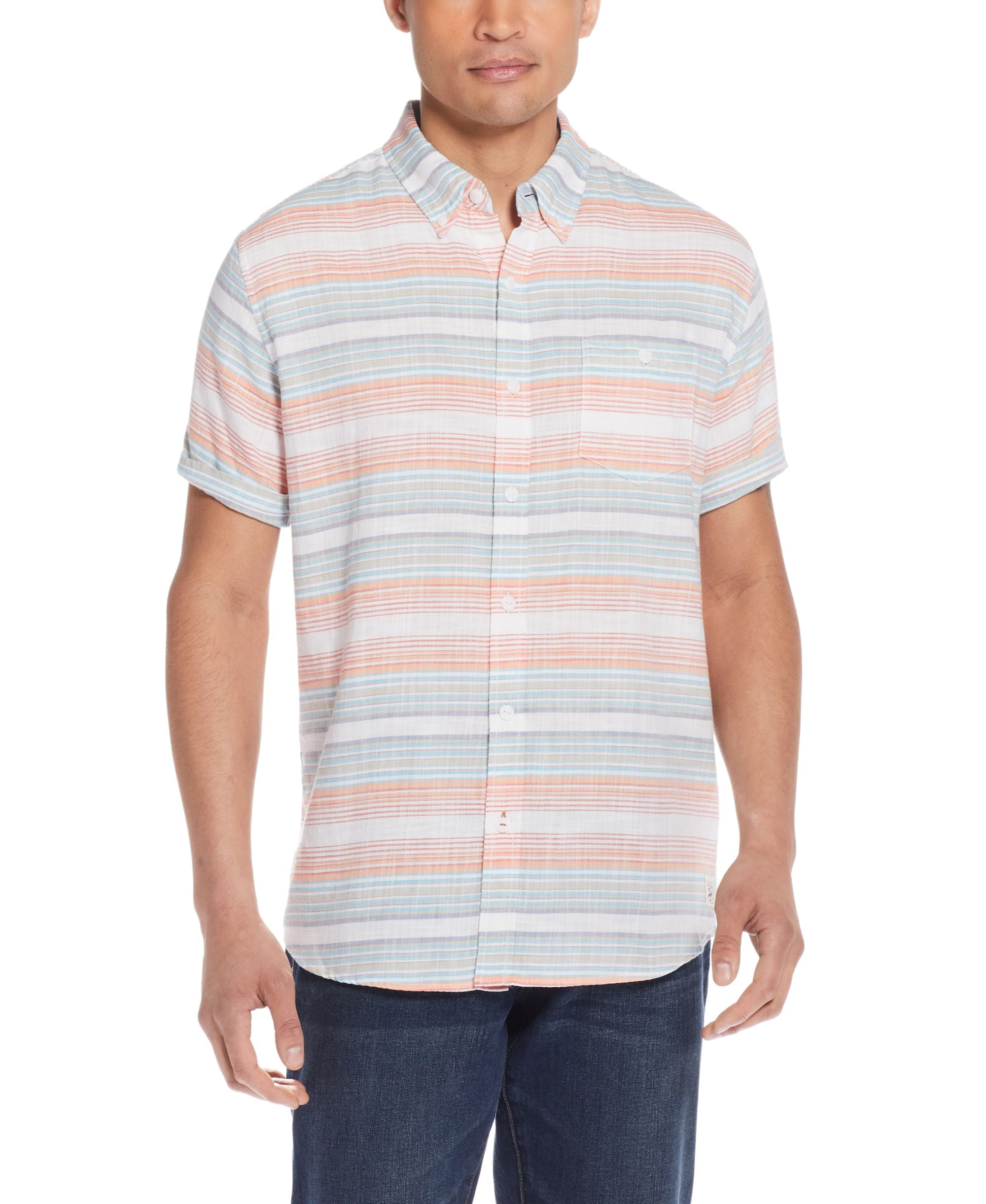 Men's Cotton Super Soft Short Sleeve Button Down Shirt