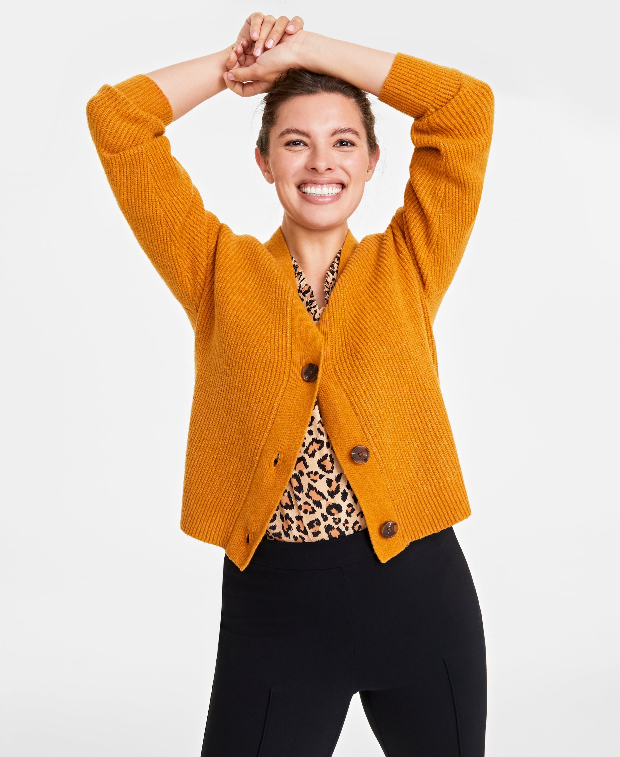 Women's Three-Button Classic Cardigan