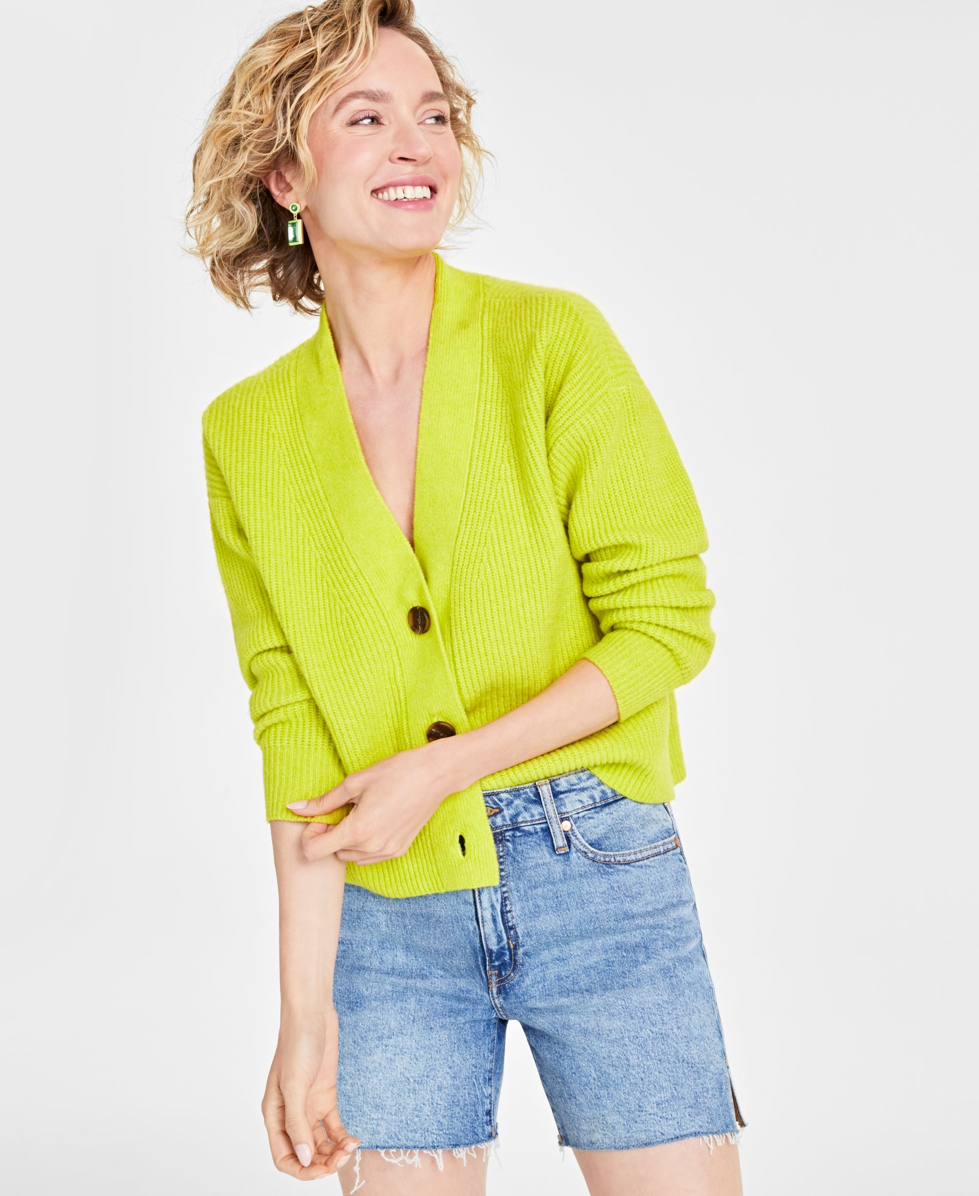 Women's Three-Button Classic Cardigan