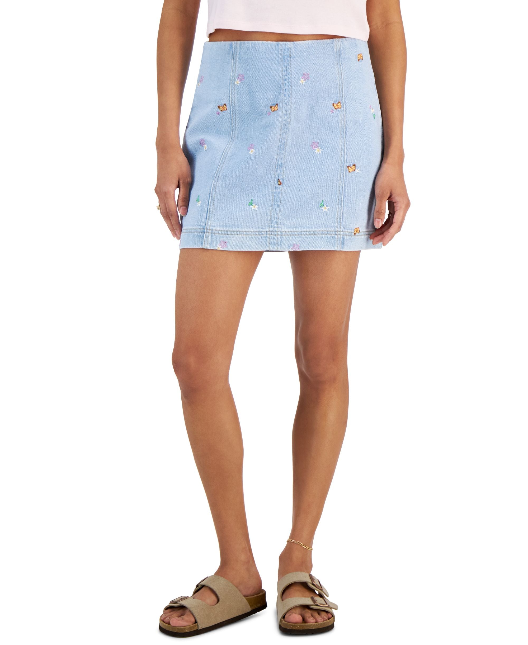 Juniors' Seamed Mini Skirt