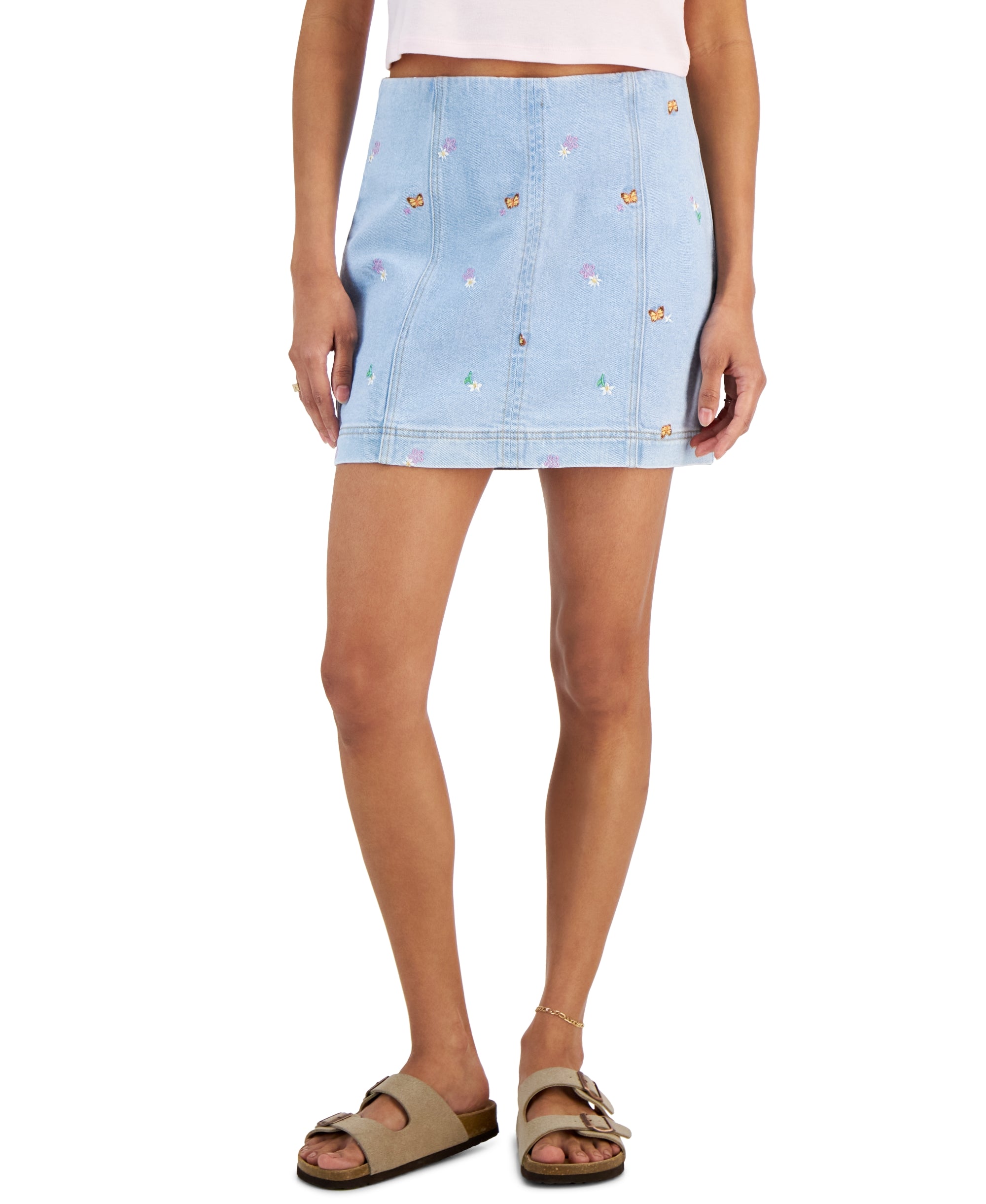Juniors' Seamed Mini Skirt