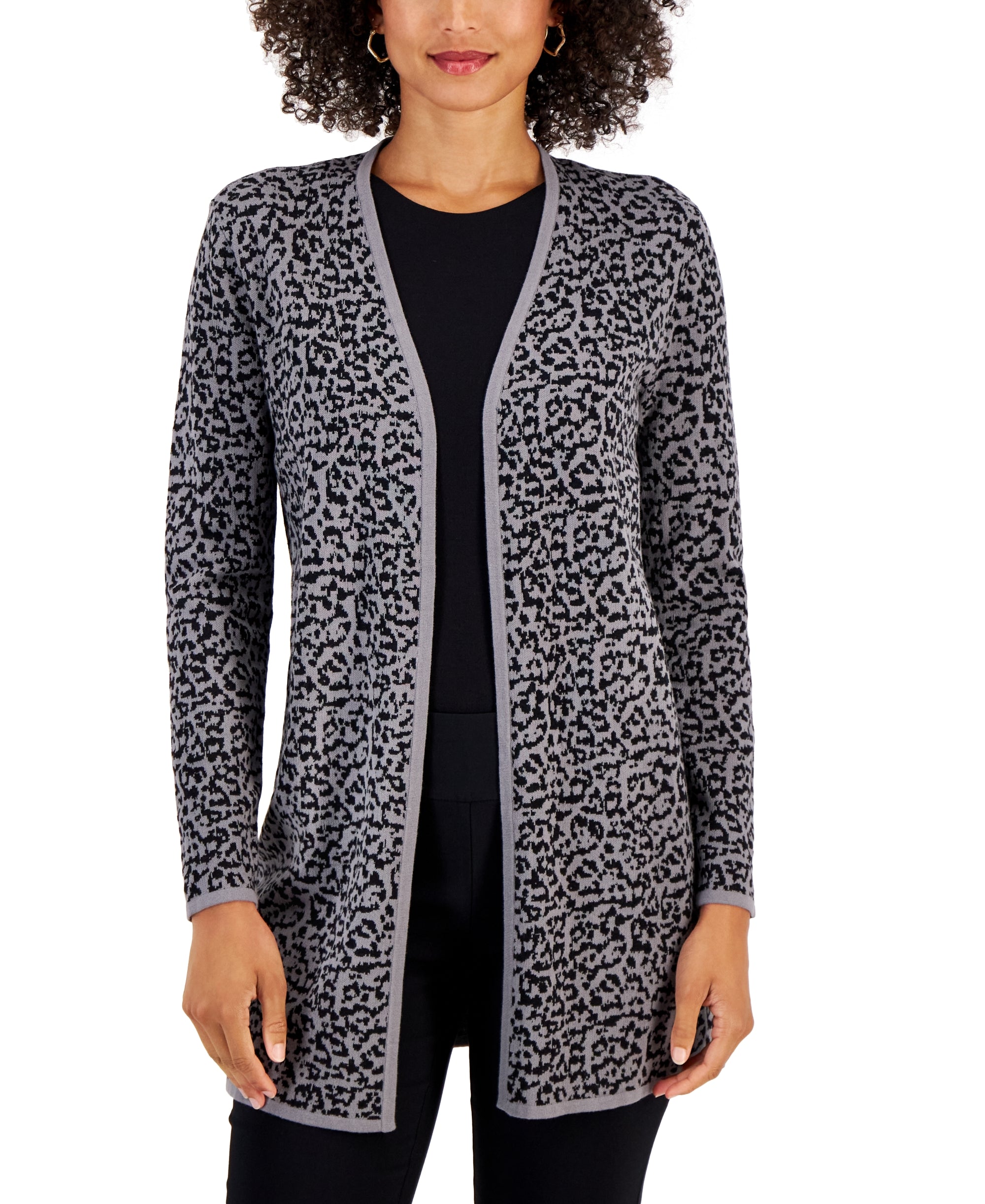 Petite Serena Abstract Flyaway Cardigan Sweater