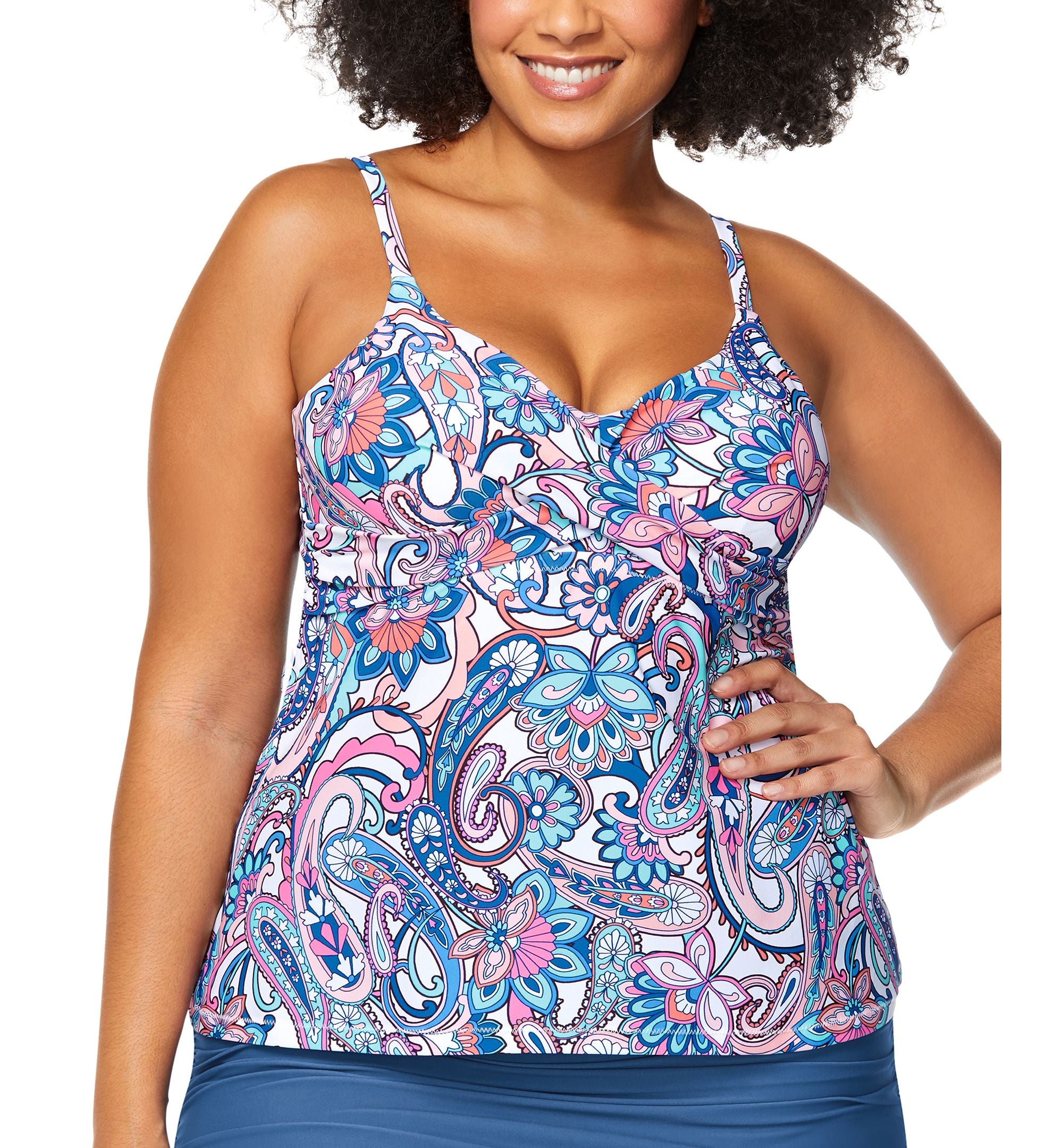 Trendy Plus Size Aries Printed Tankini Top