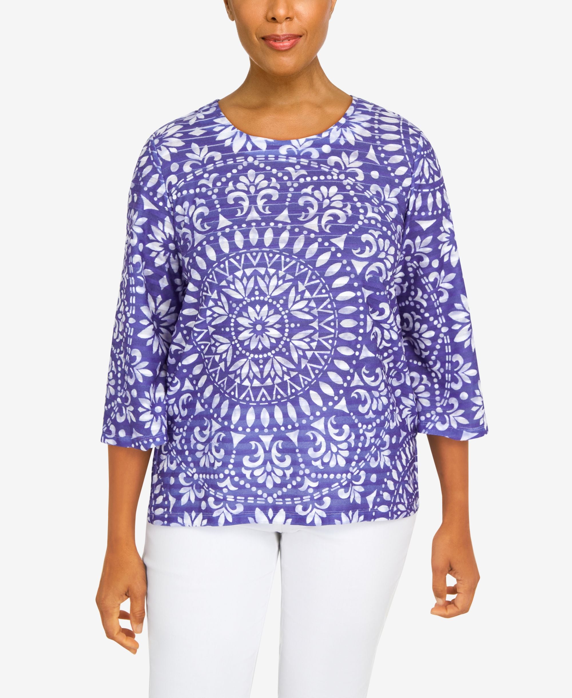 Women's Medallion Crew Neck Top