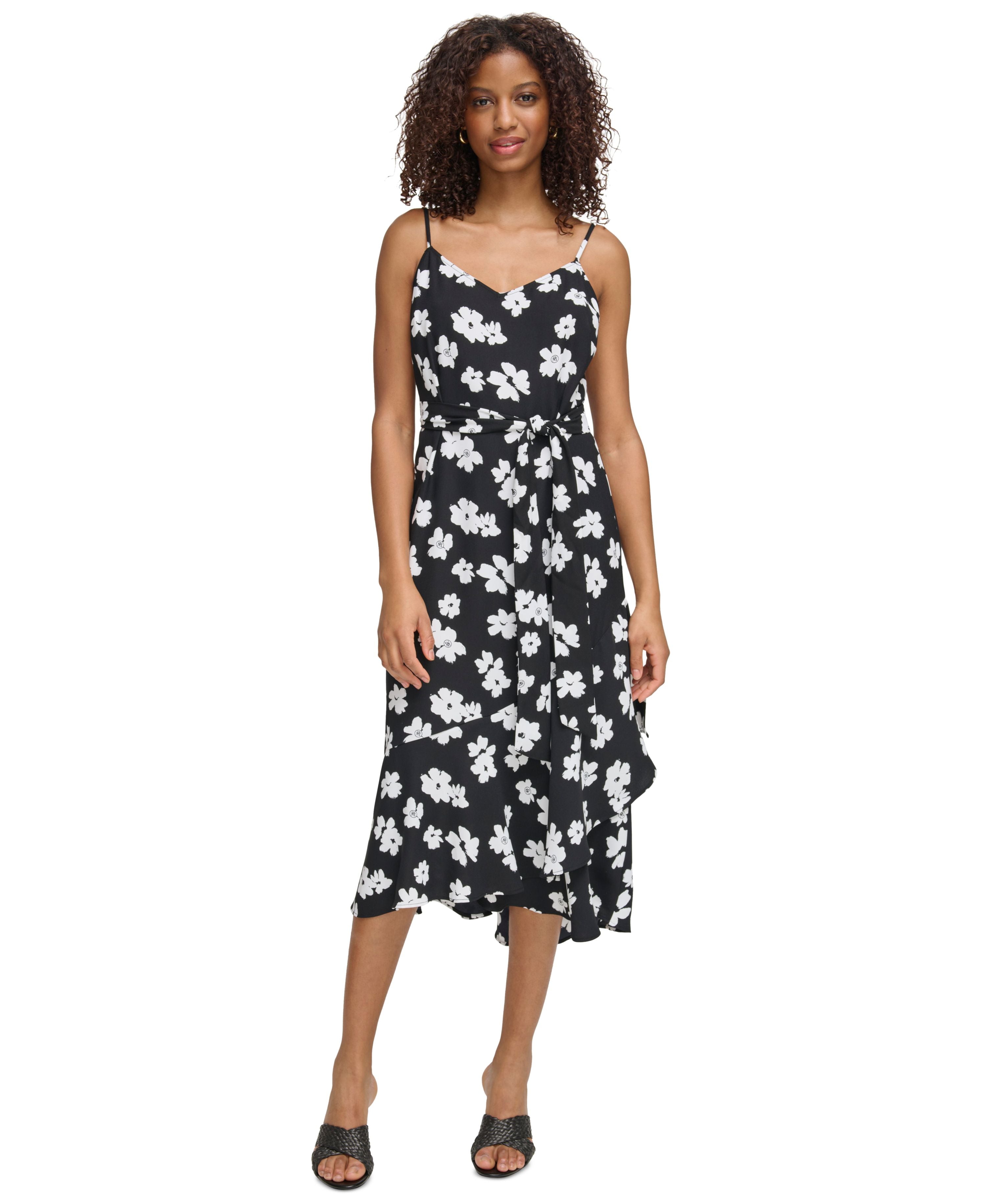 Women's Floral-Print Midi Tank Dress