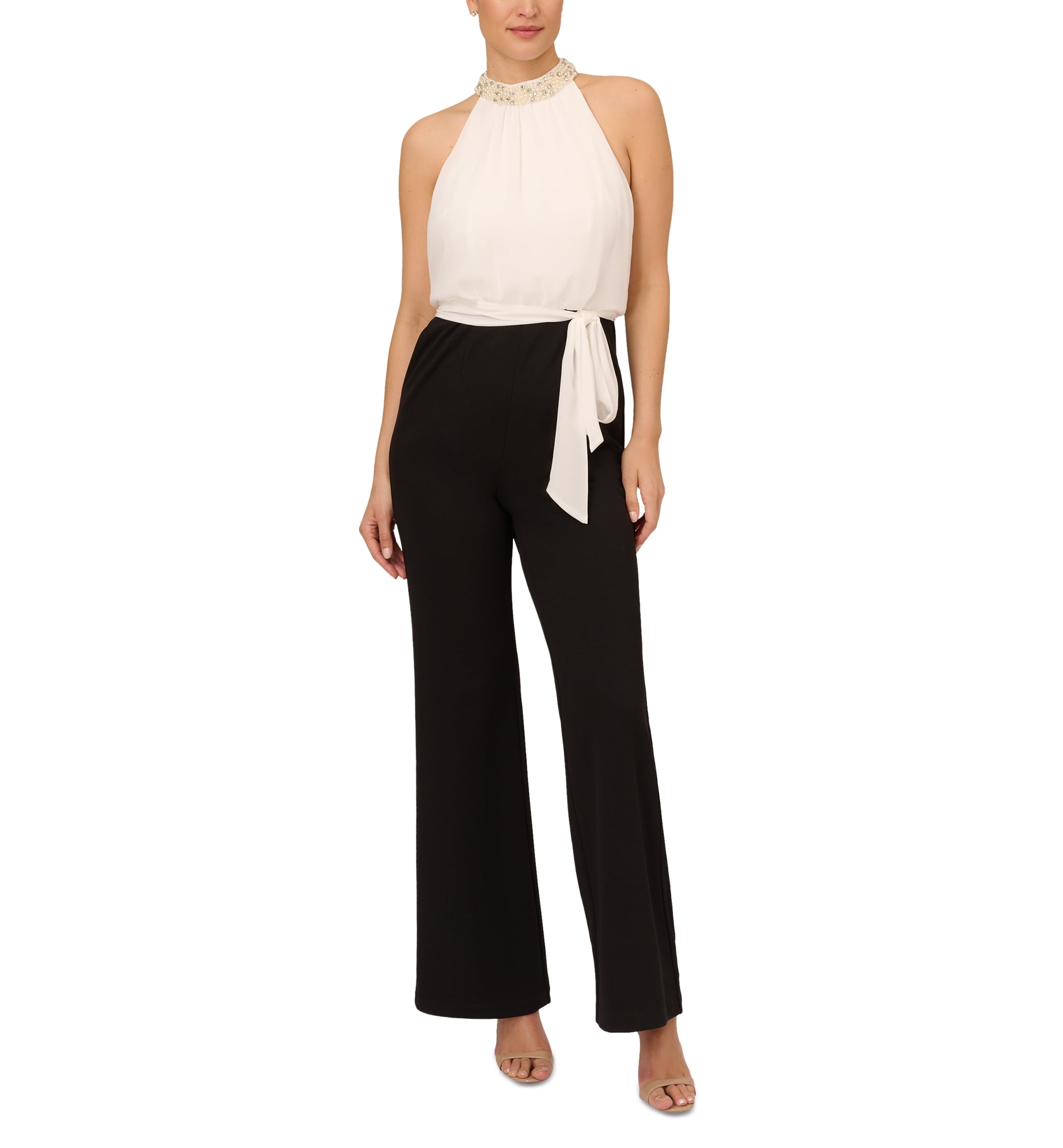 Embellished-Neck Jumpsuit