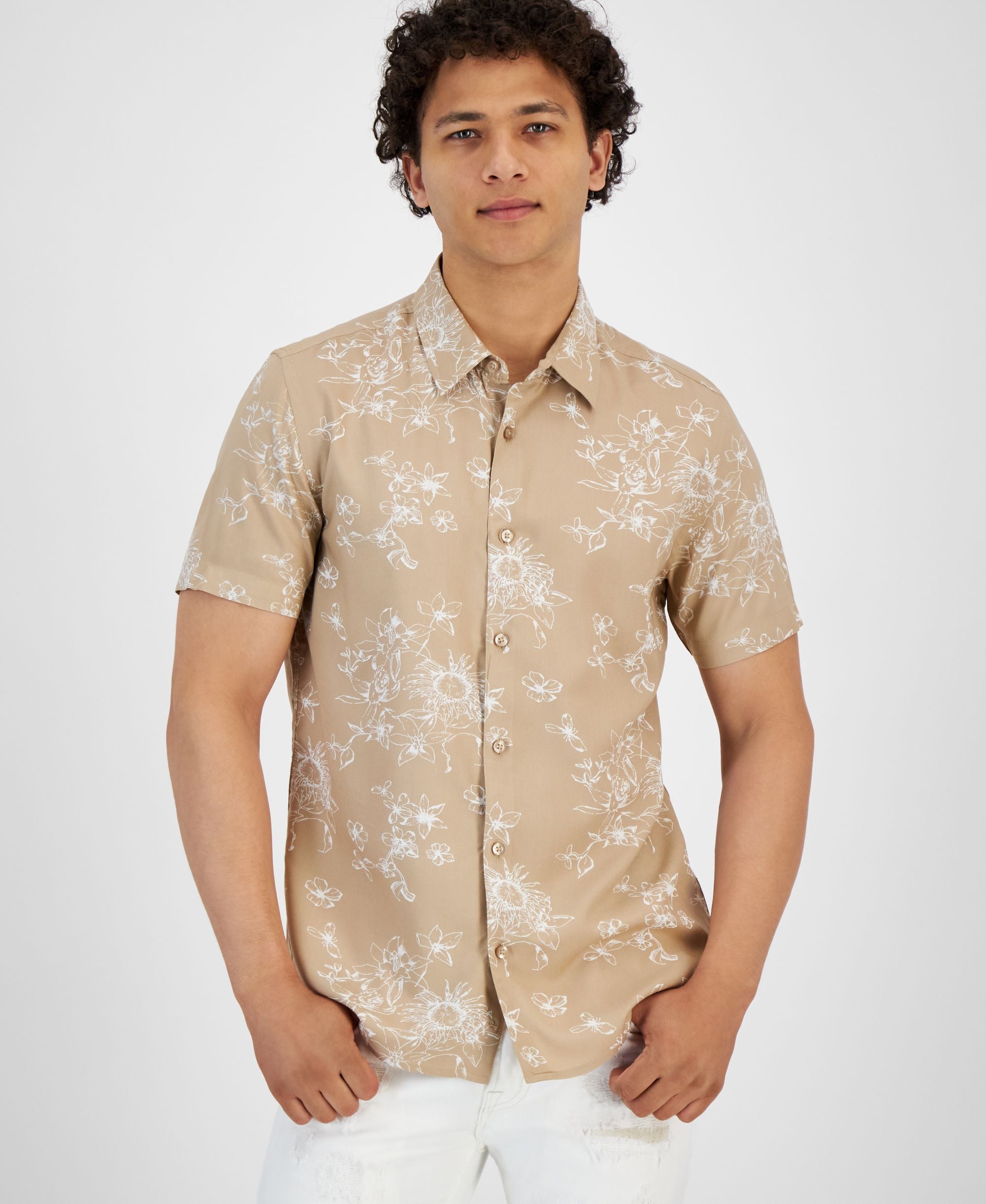 Men's Sienna Floral Short-Sleeve Button-Front Shirt