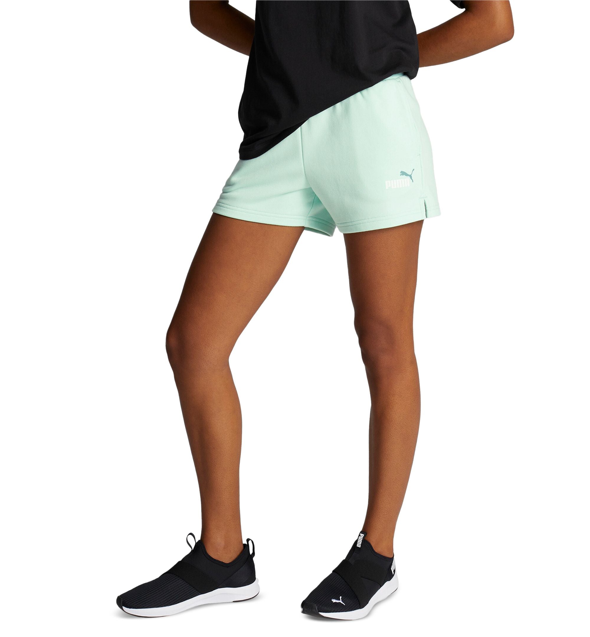 Women's Active Logo Ribbed Waistband Mid-Rise Shorts