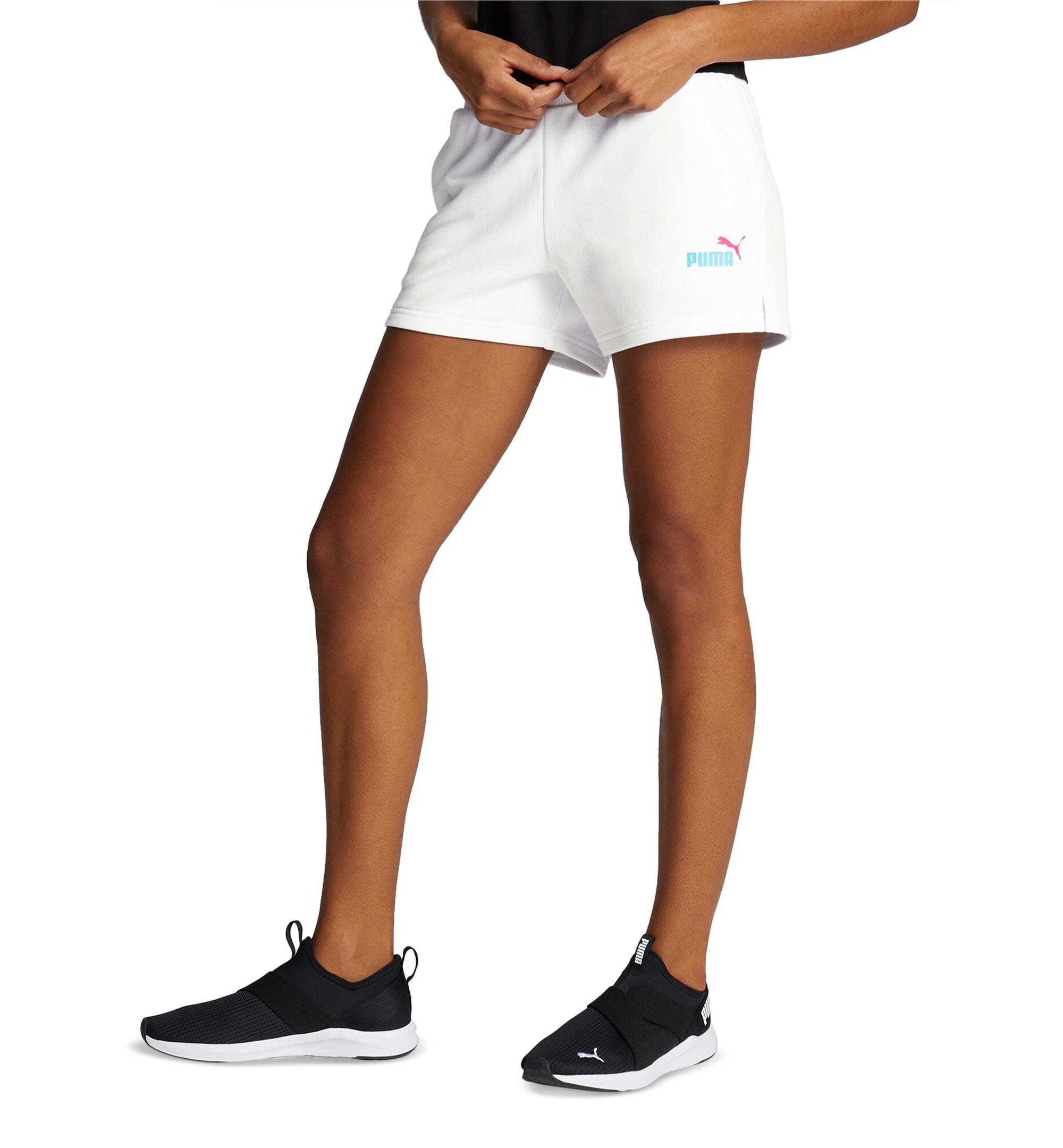 Women's Active Logo Ribbed Waistband Mid-Rise Shorts