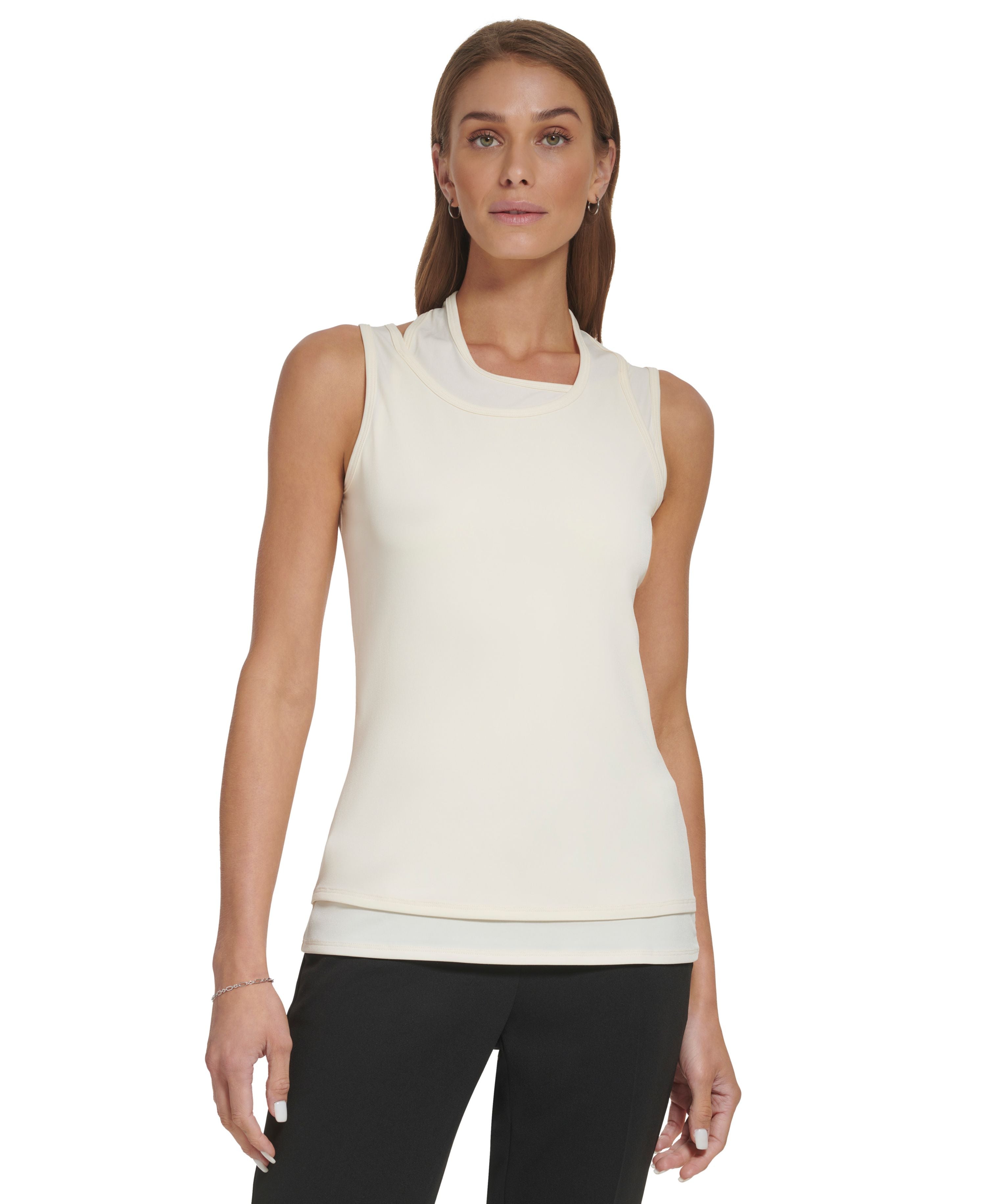 Women's Sleeveless Double-Layered Top