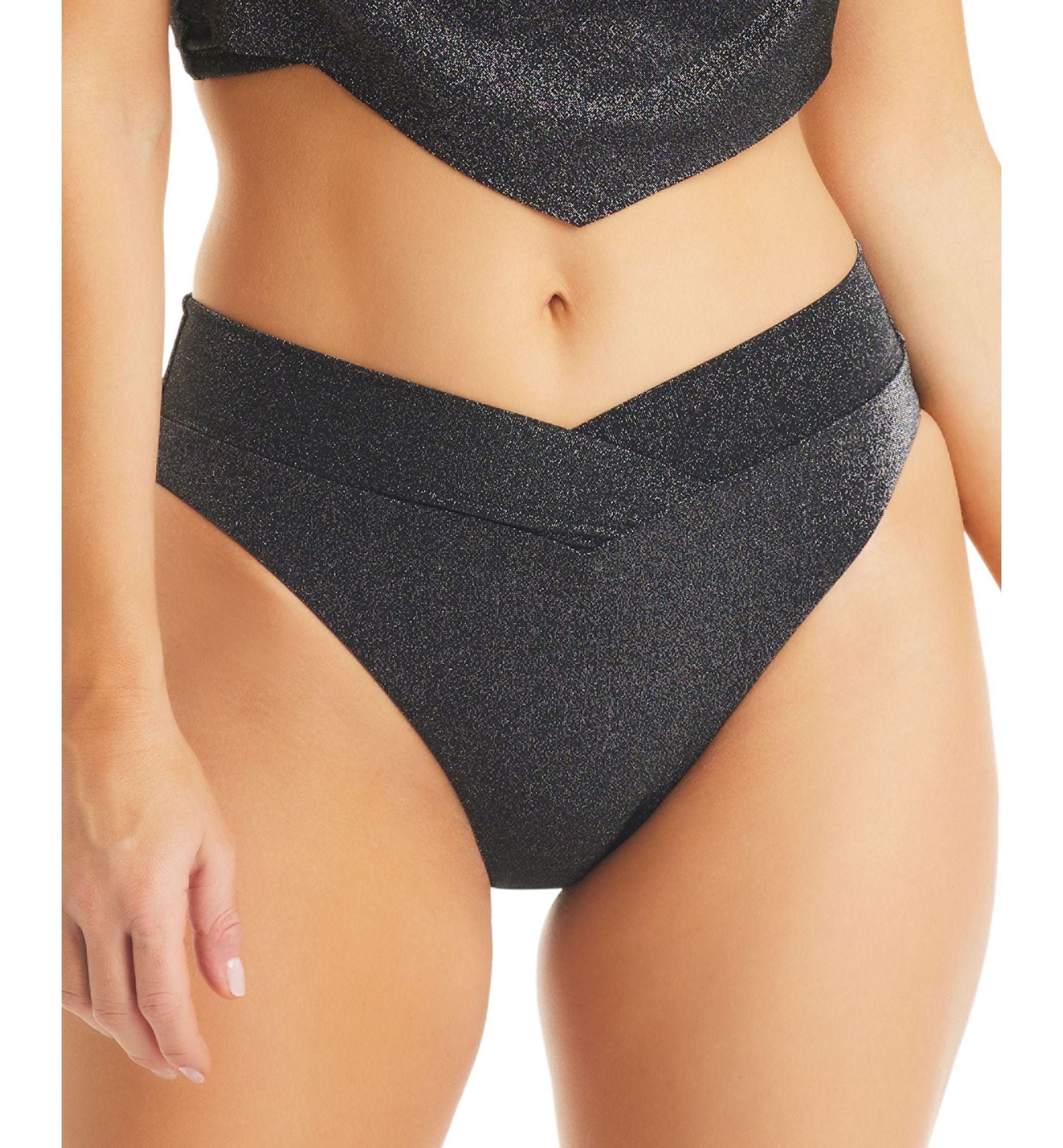 Women's Shimmer Core High-Waist Bikini Bottoms
