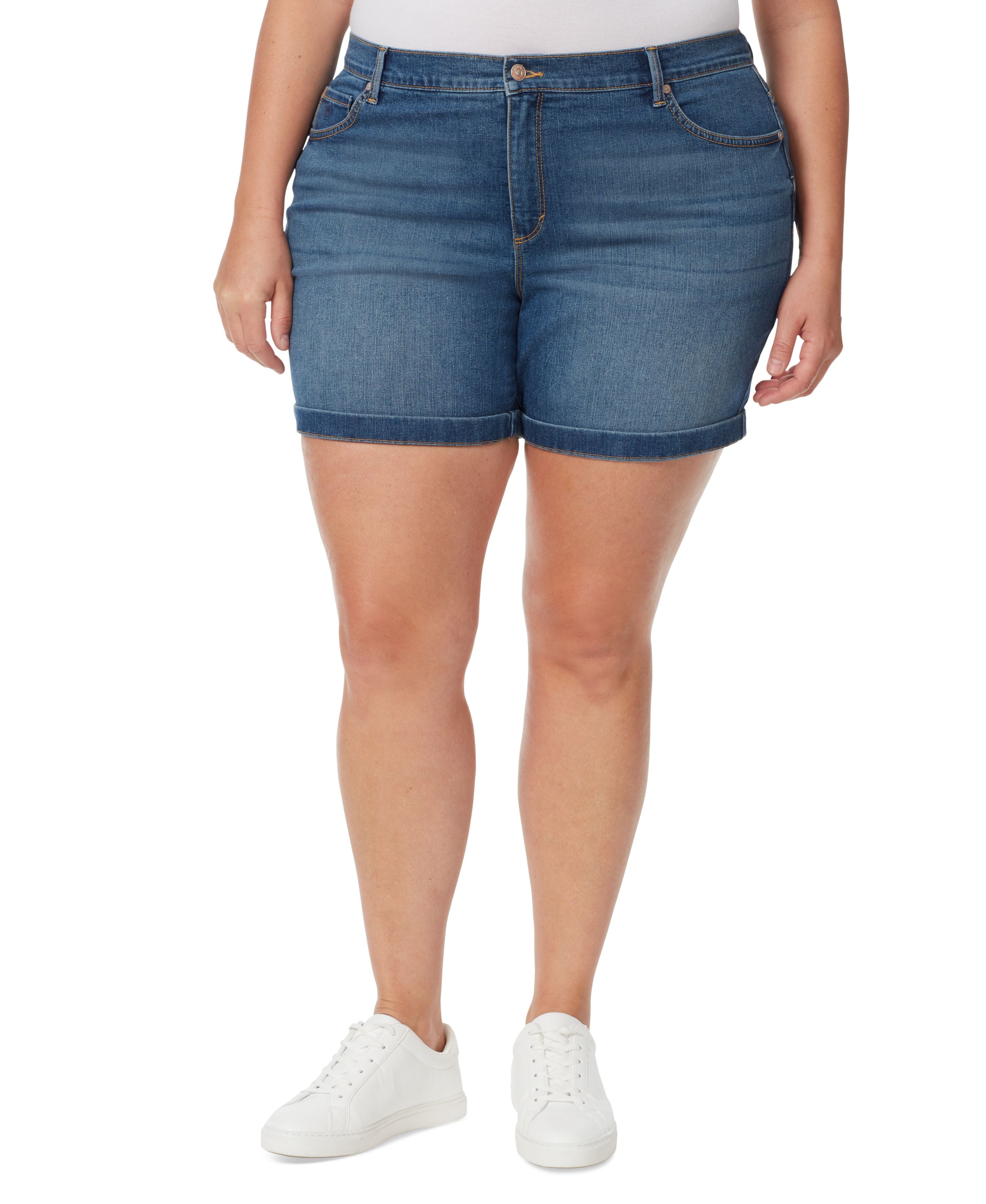 Plus Size Amanda Cuffed Denim Shorts