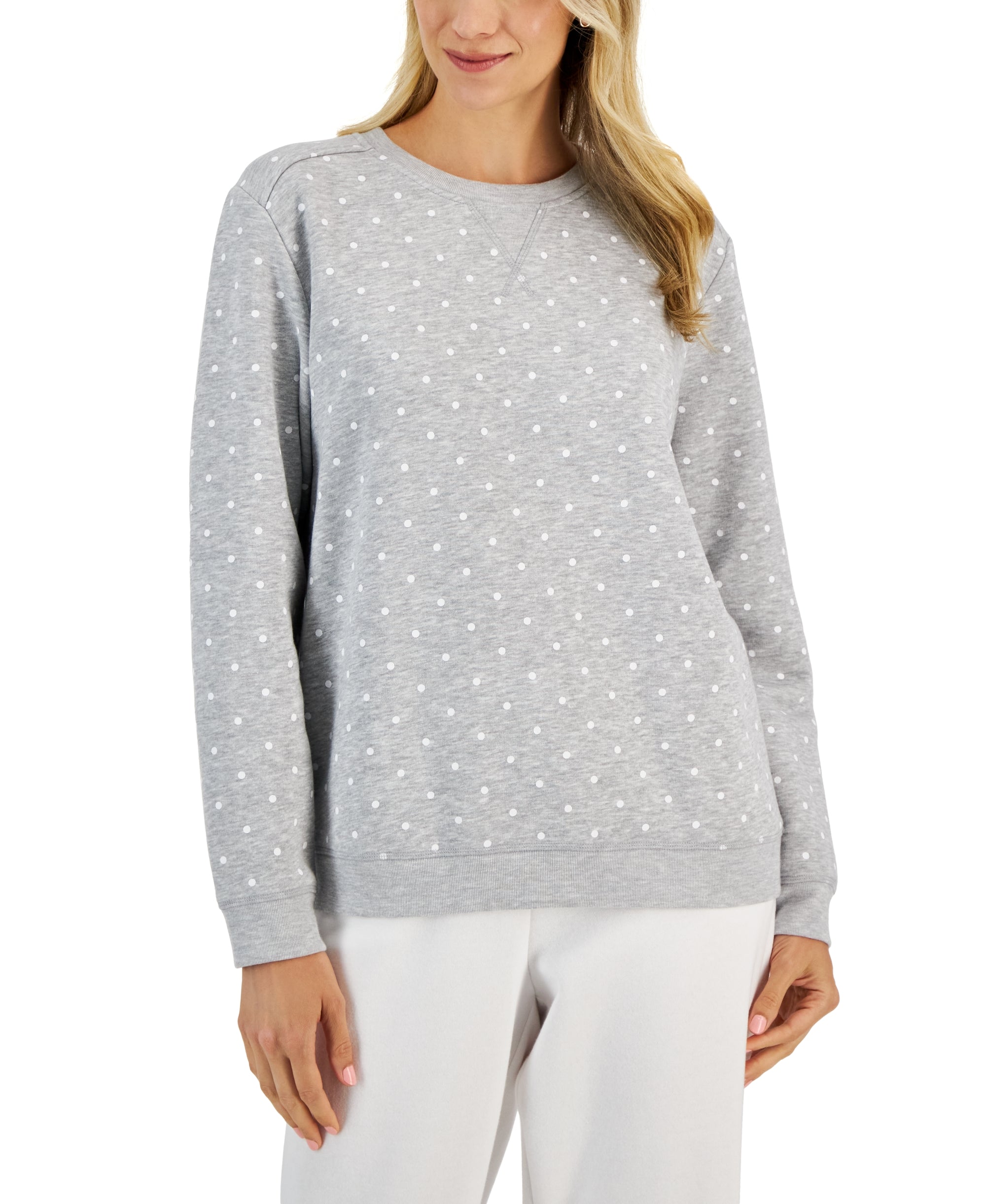Petite Fleece Dot Sweatshirt