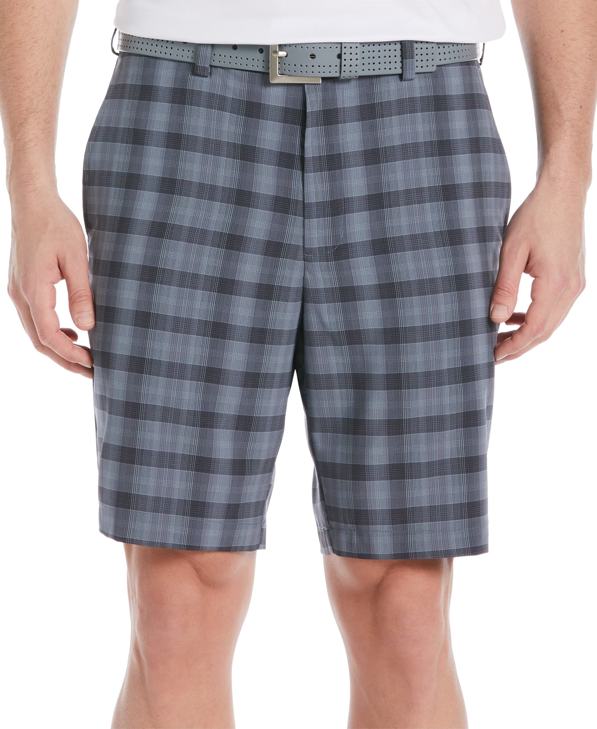 Men's Moisture-Wicking Stretch Shadow Plaid 9" Golf Shorts