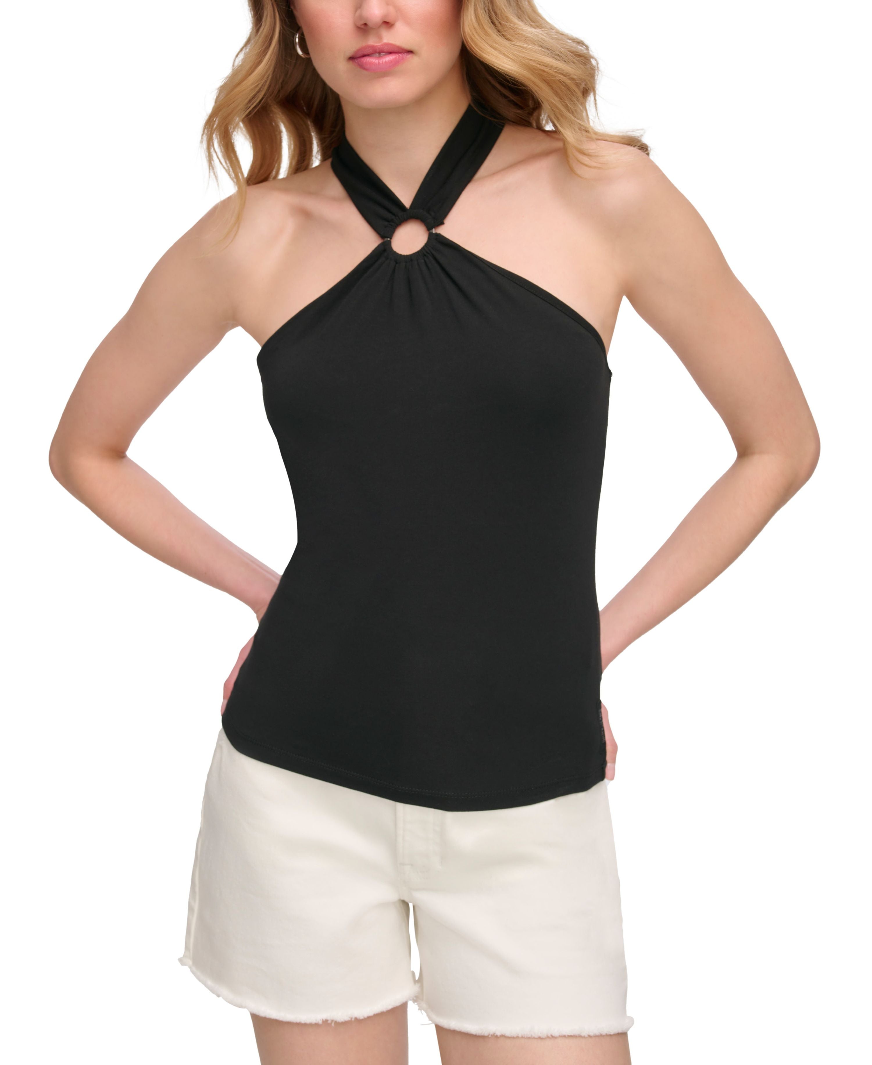 Women's Sleeveless Crossover Halter Top