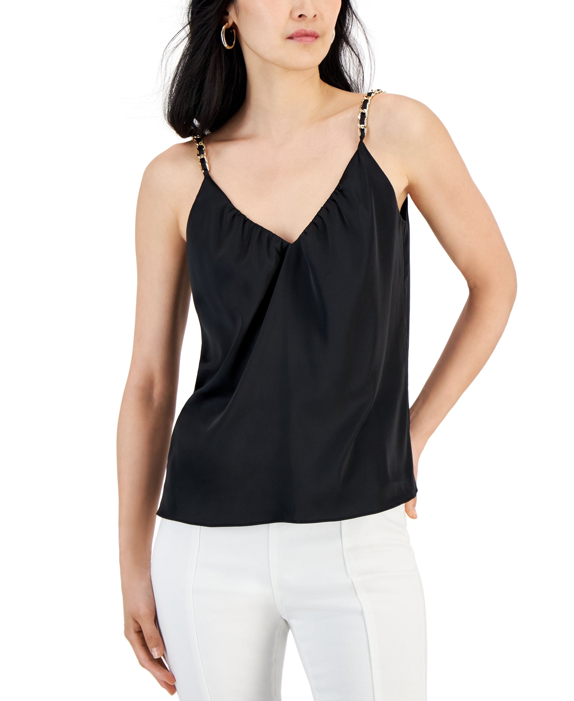 Women's Chain-Strap Tank Deep Black S