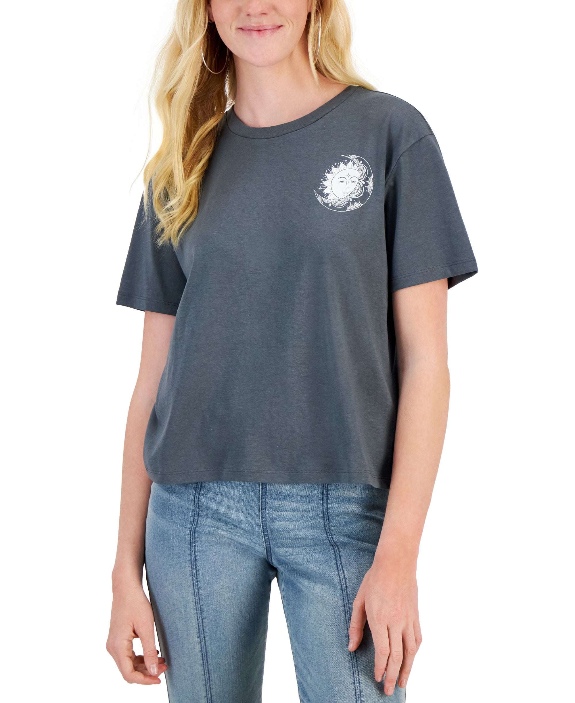 Juniors' Celestial Graphic Short-Sleeve T-Shirt