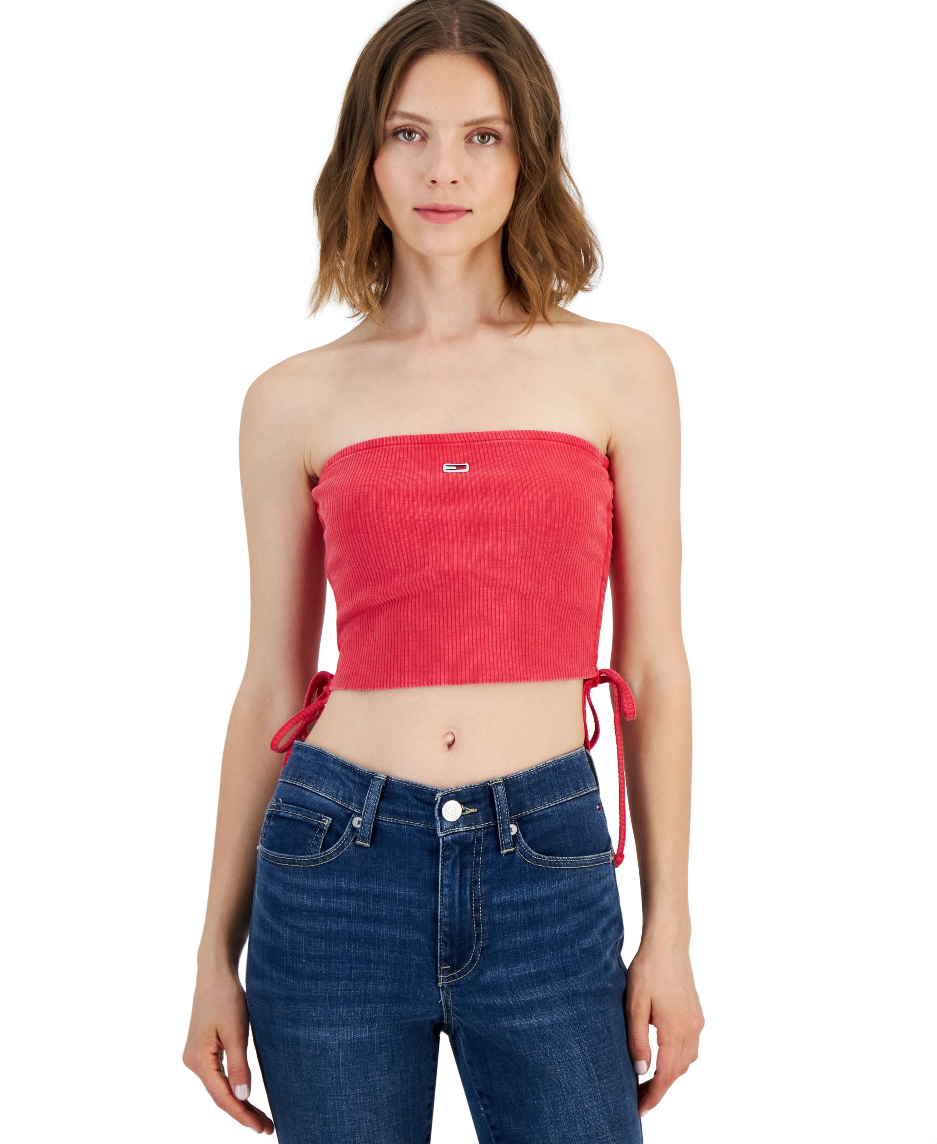 Women's Sleeveless Ruched Crop Top