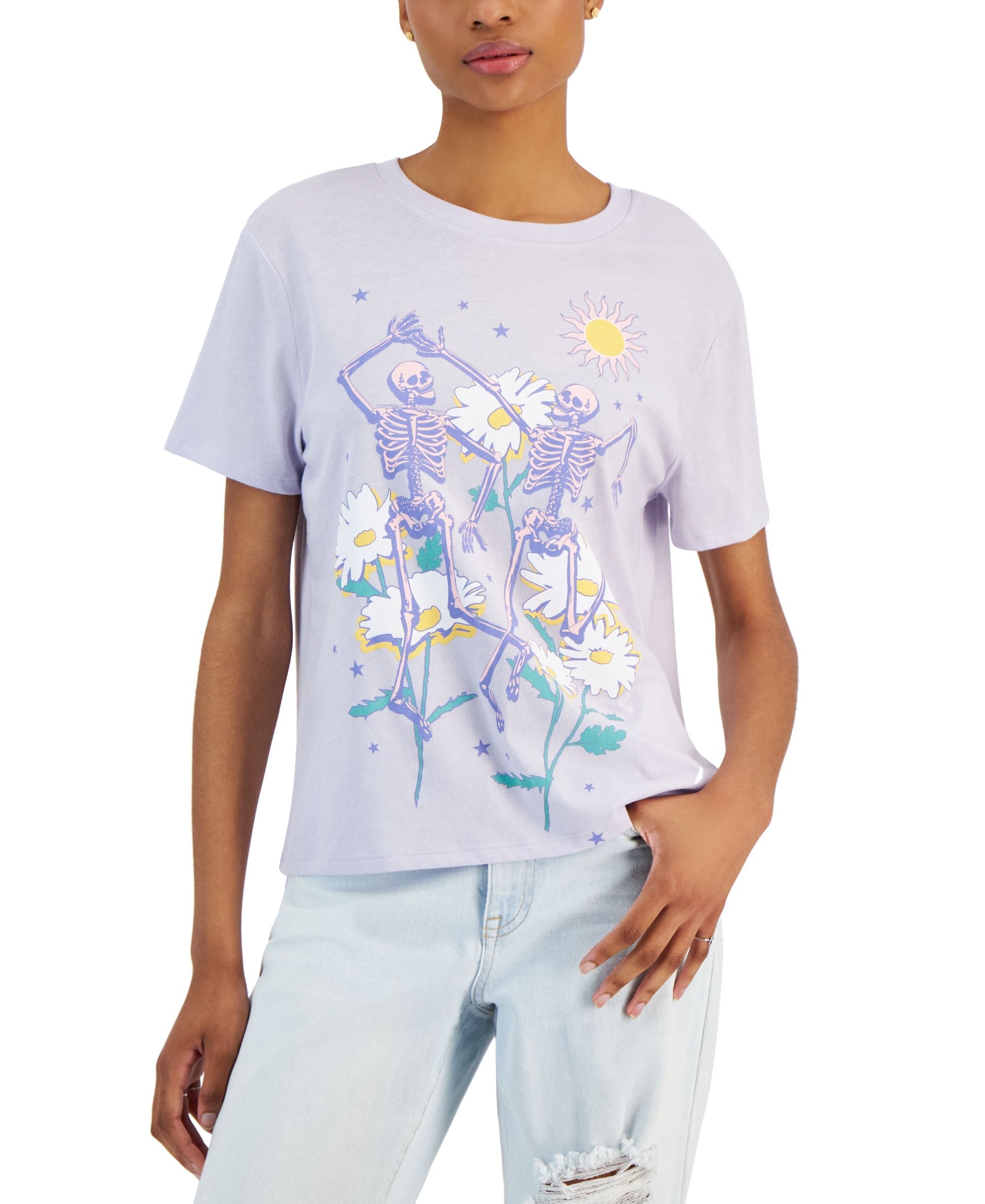 Juniors' Skeleton Dance Short-Sleeve T-Shirt