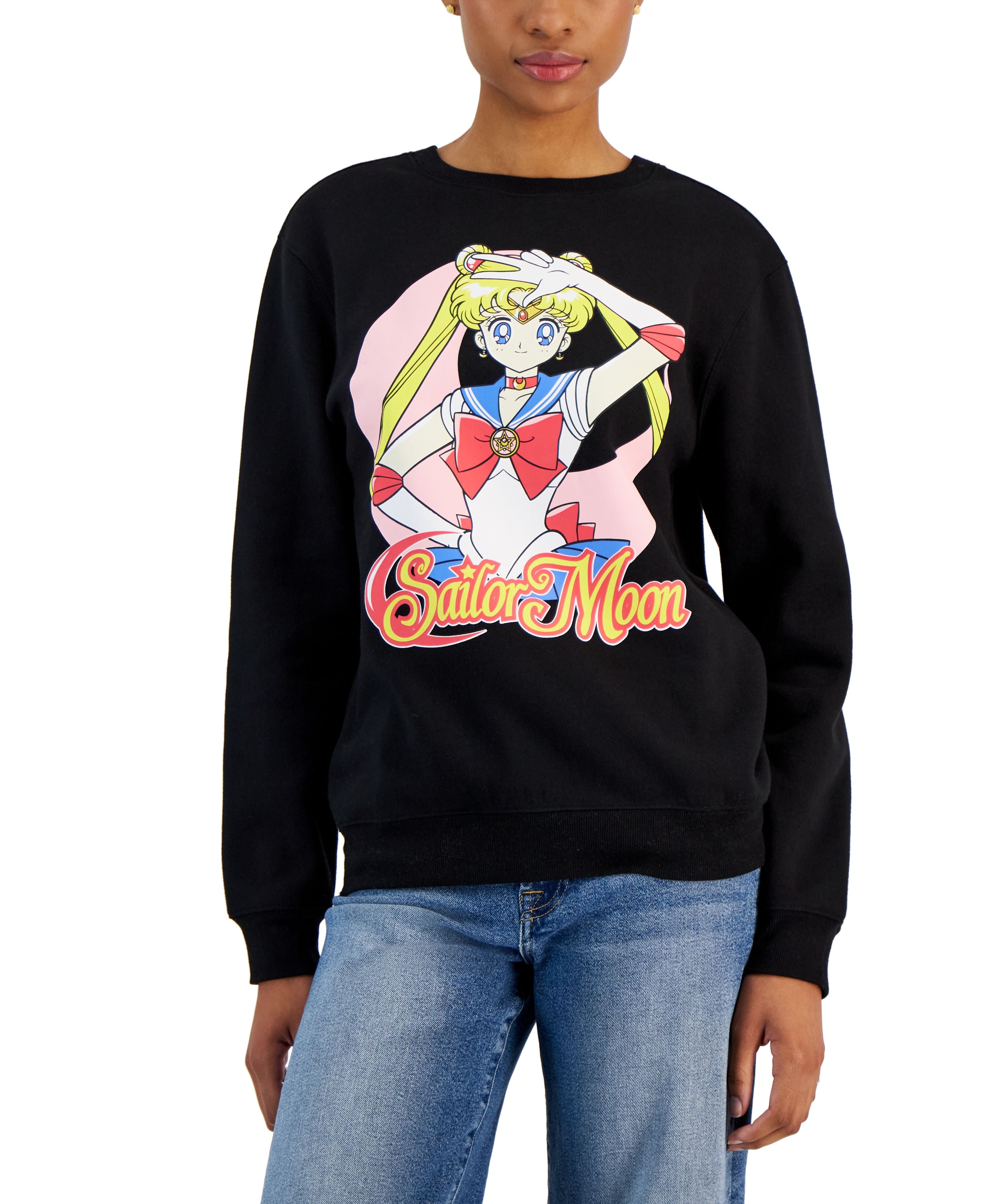 Juniors' Crewneck Graphic Pullover Sweatshirt