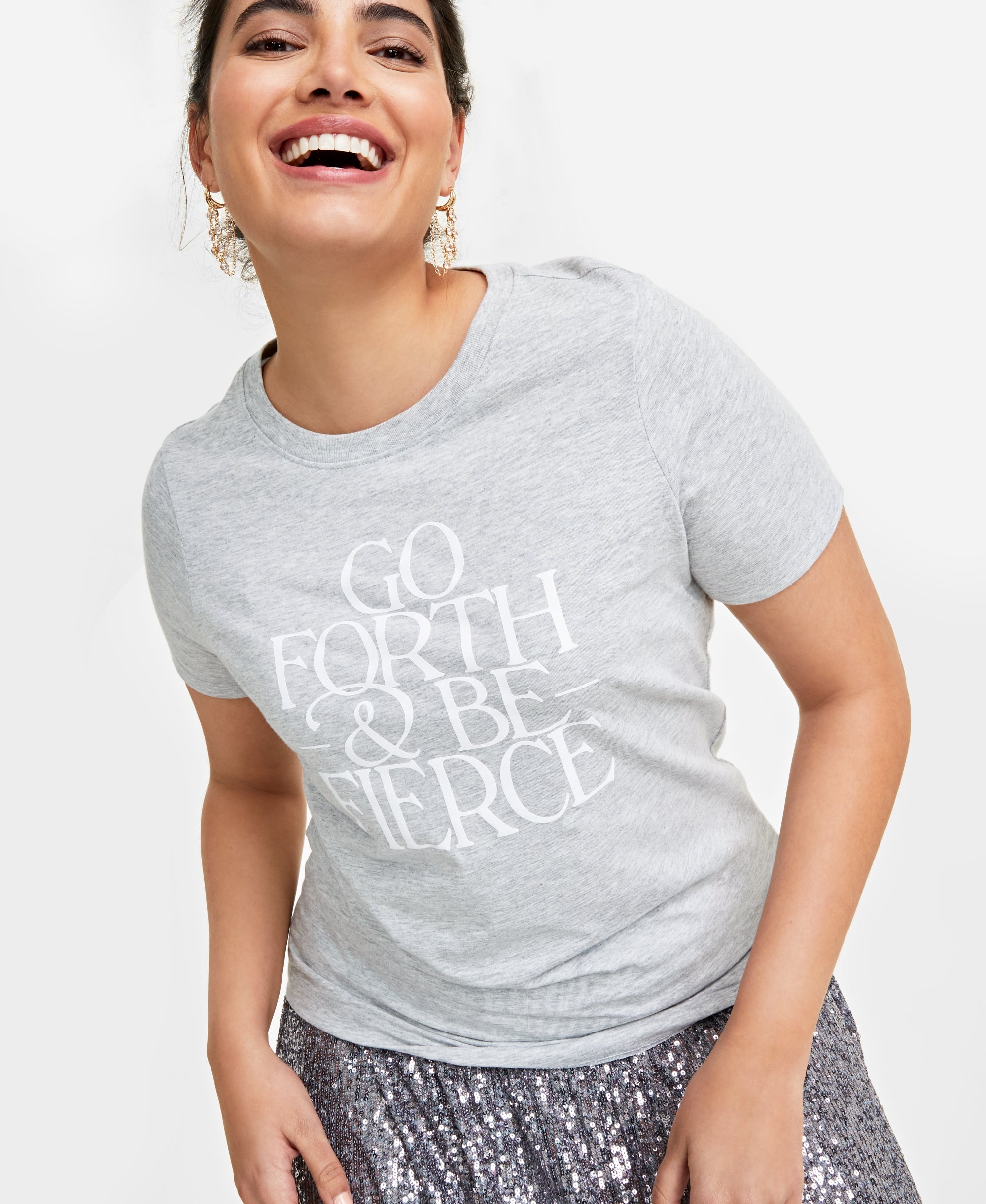 Women's Go Forth Graphic T-Shirt Heather Grey Combo XS