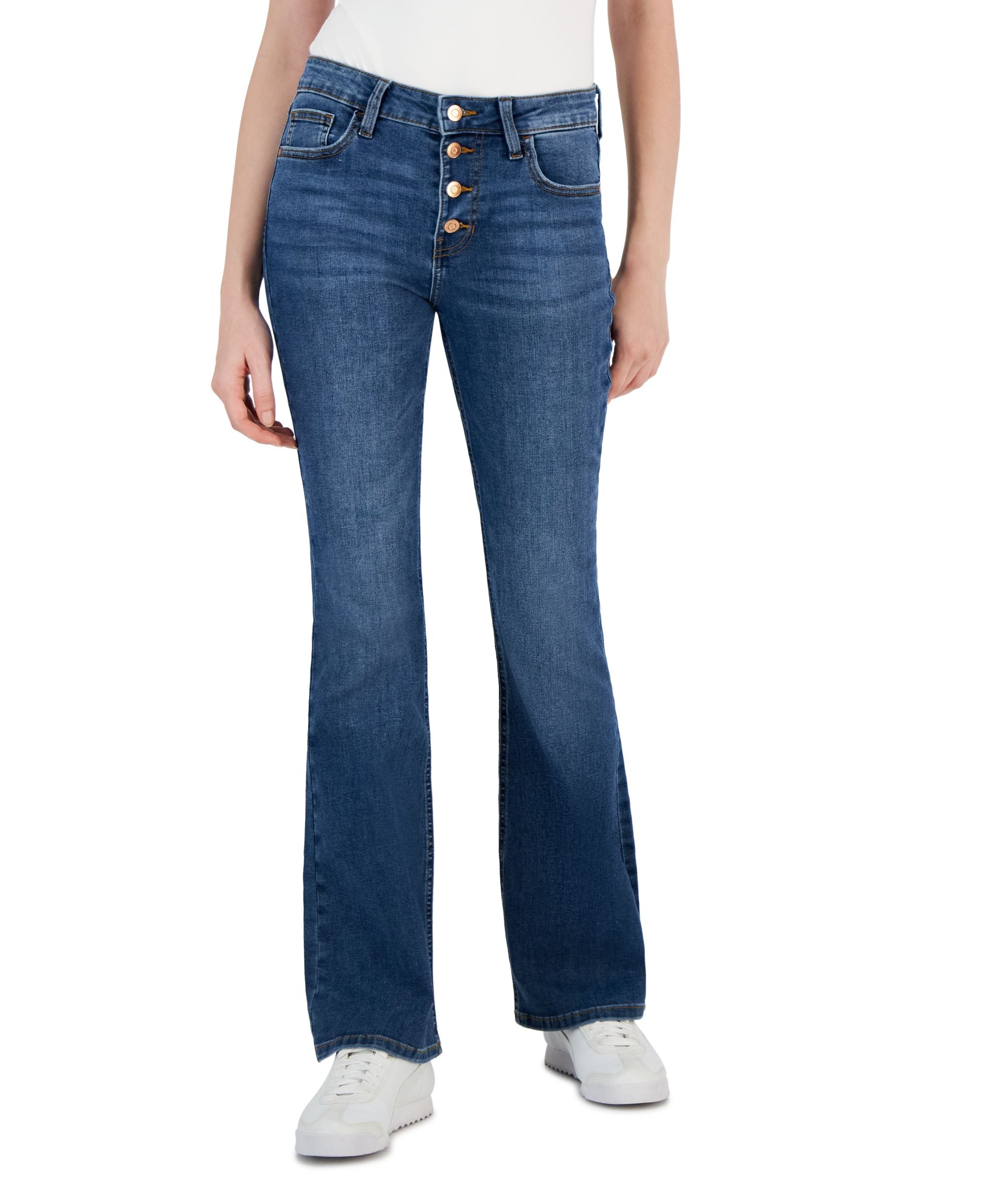 Juniors' Button-Fly Flare-Leg Jeans