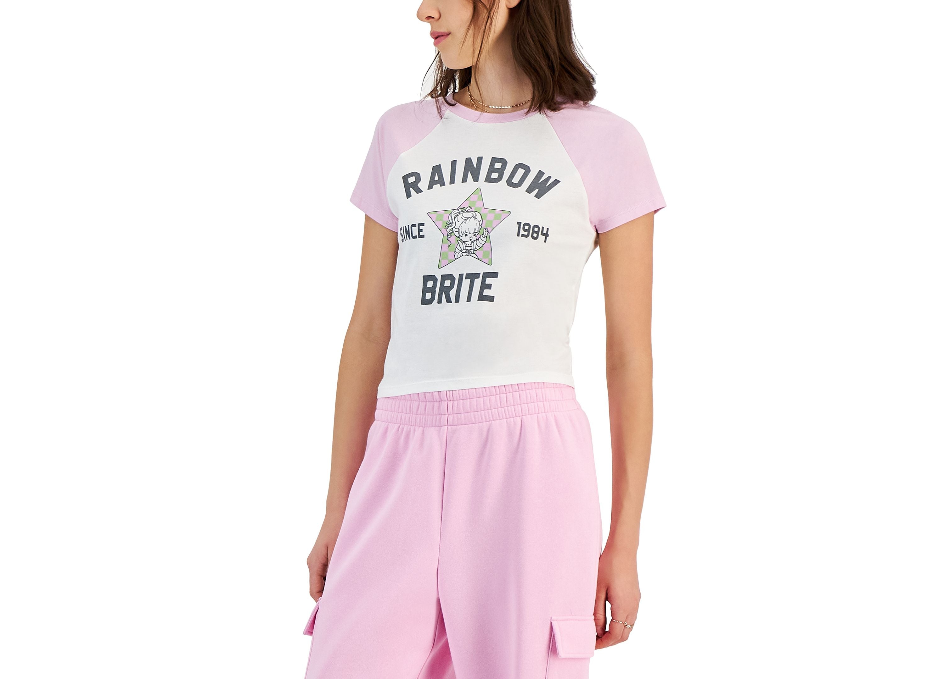 Juniors' Rainbow Brite Cotton Baseball T-Shirt