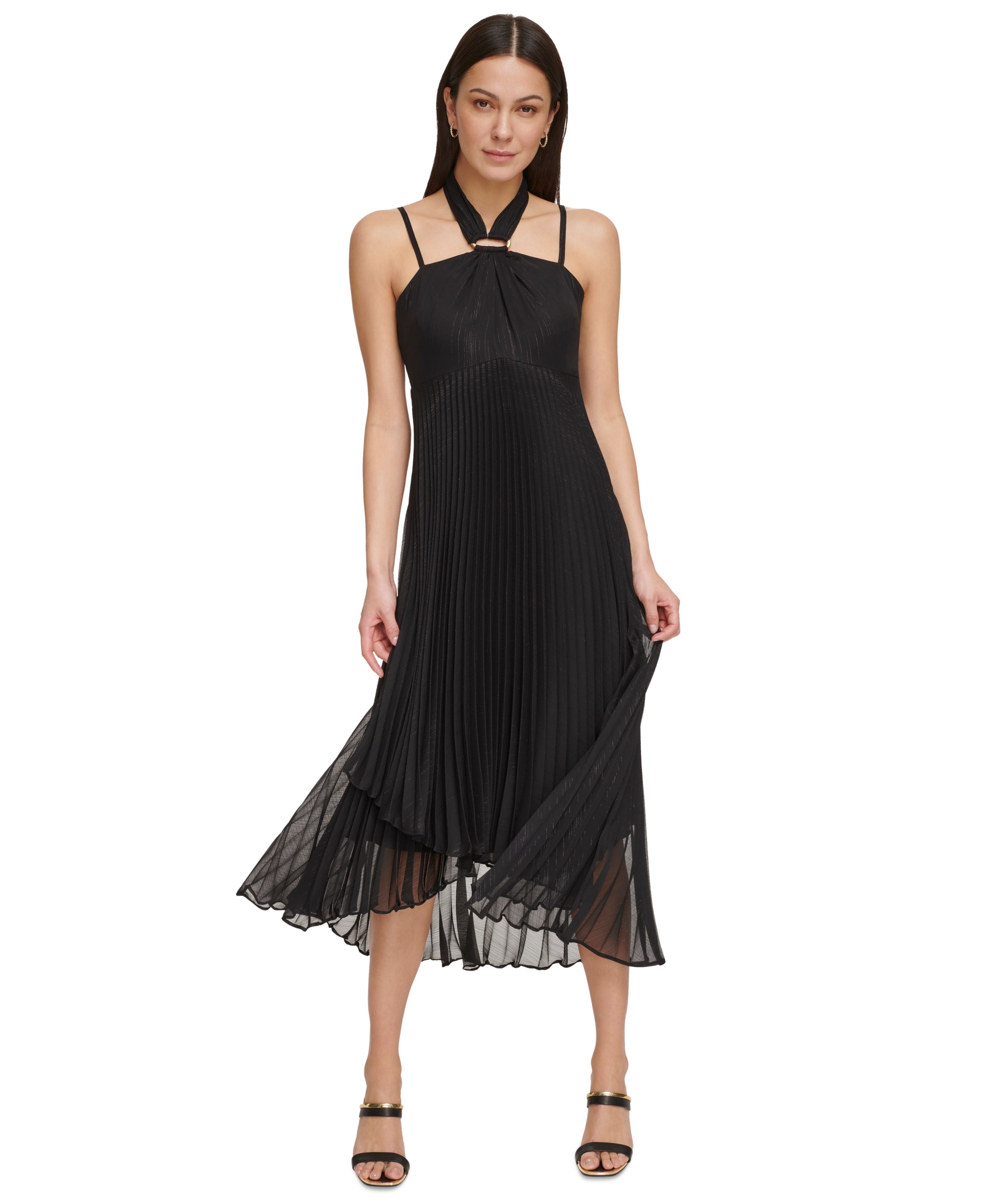 Women's Pleated Halter Dress