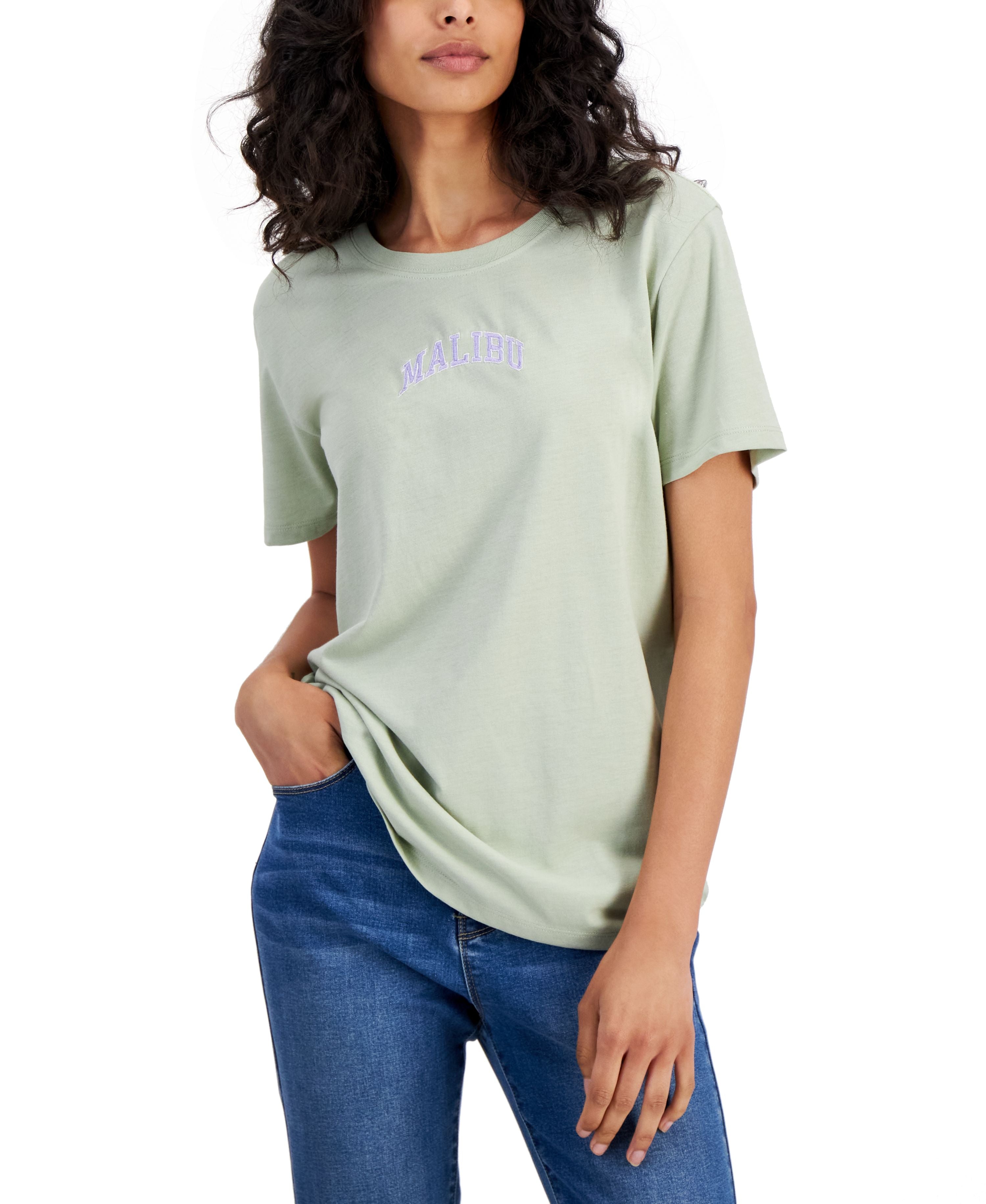 Juniors' Malibu Embroidered T-Shirt