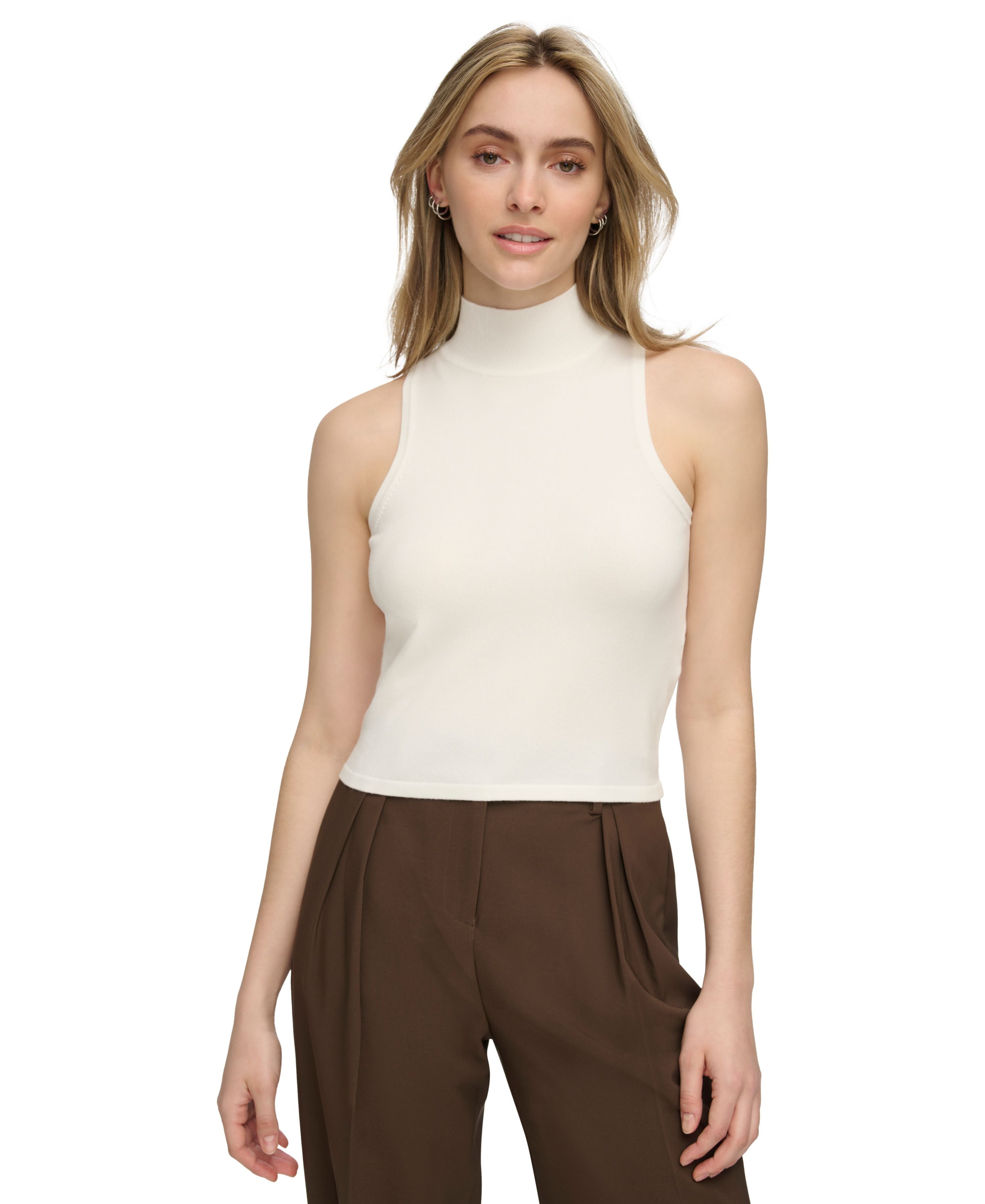 Women's Sleeveless Mock Neck Top