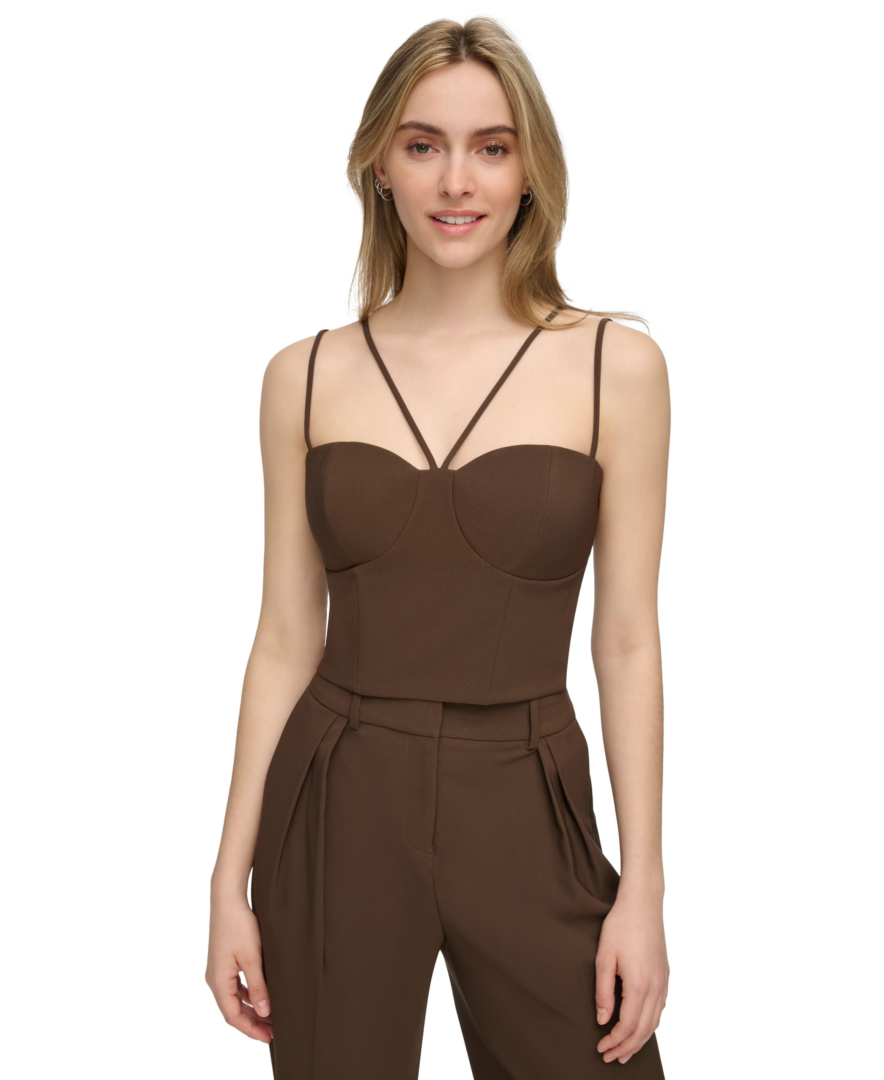 Women's Zip-Back Sweetheart Corset Top