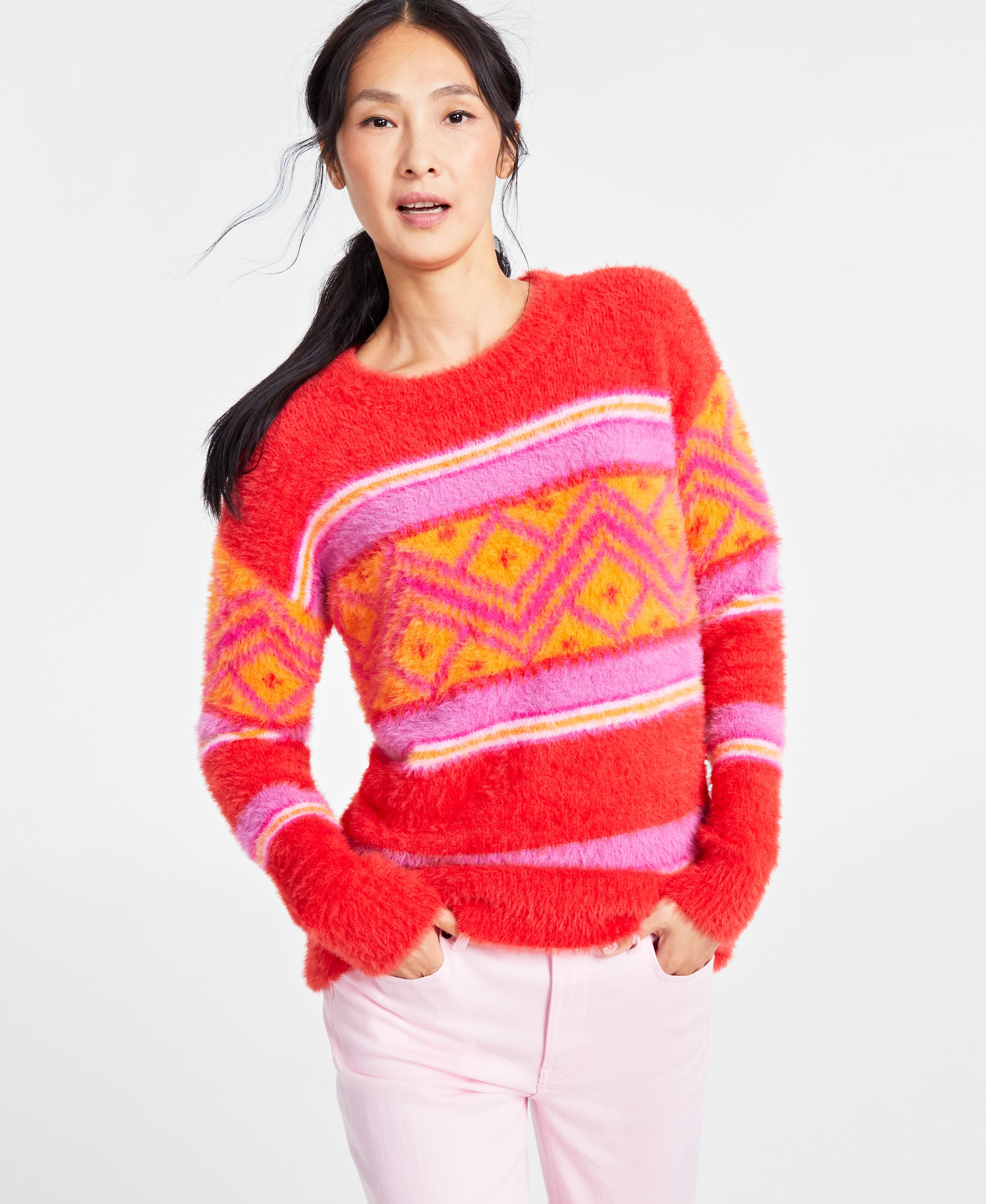 Holiday Lane Women's Fair Isle Long-Sleeve Sweater