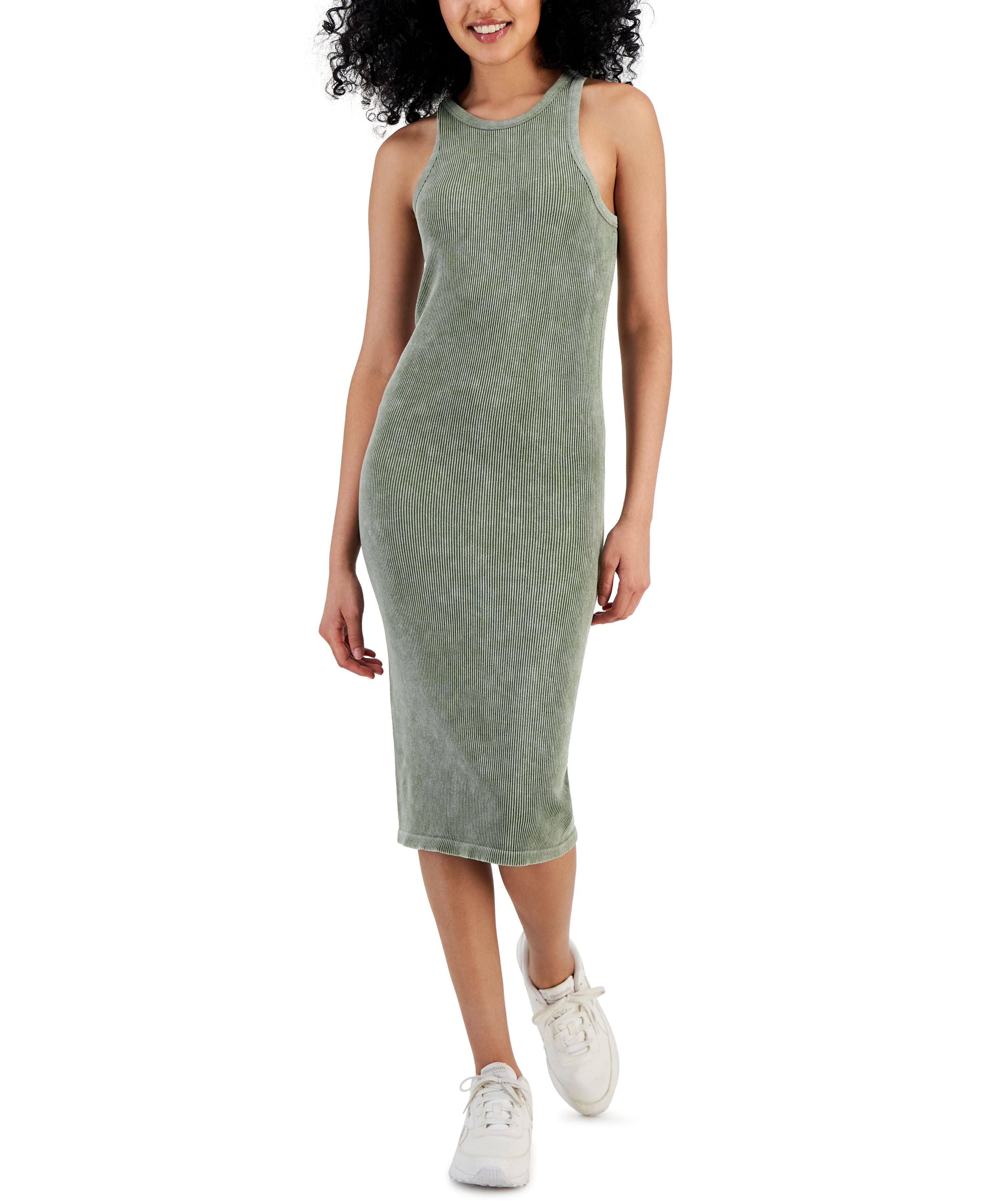Juniors' Ribbed Seamless Midi Dress