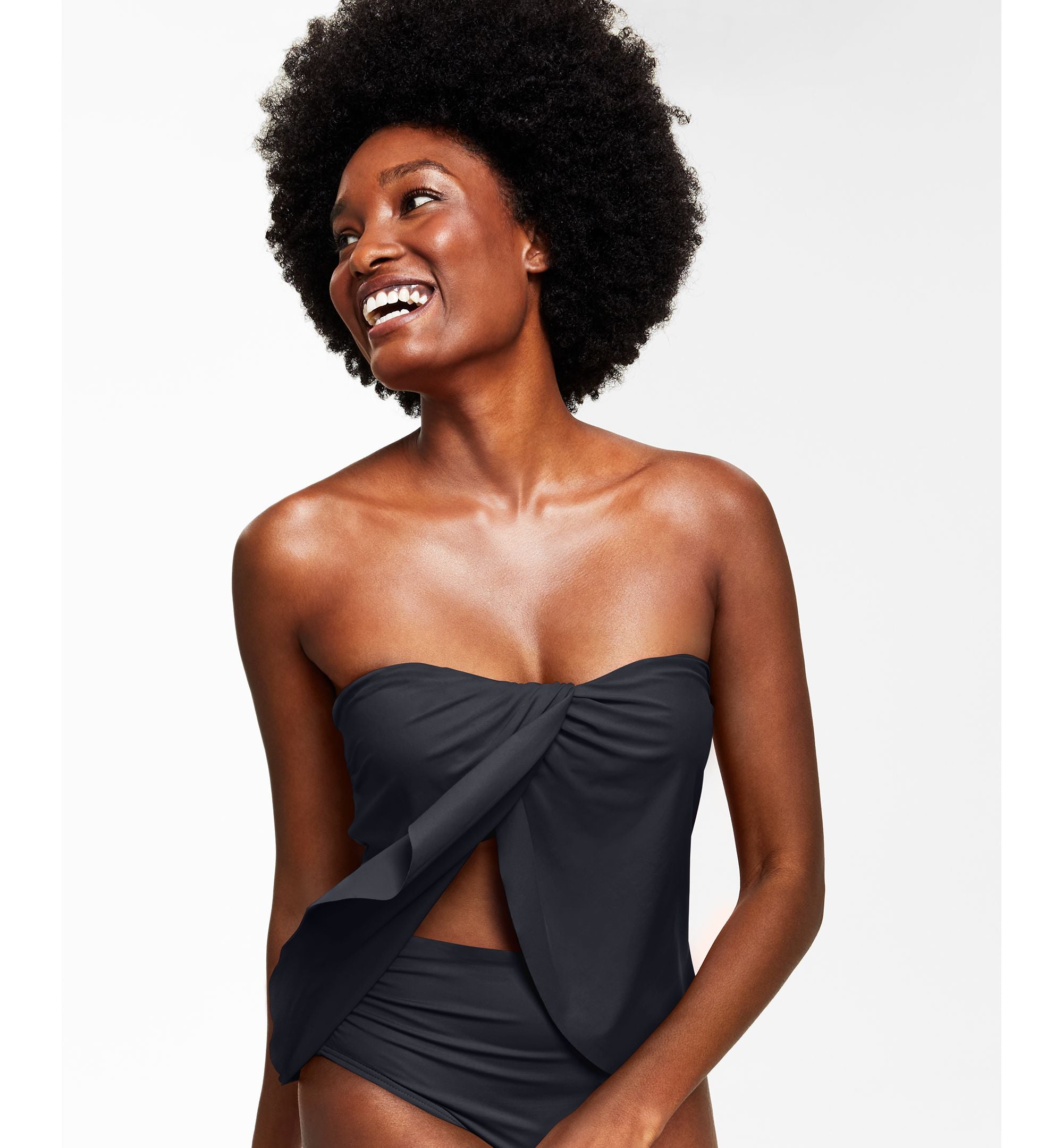 Strapless Draped Tankini Top