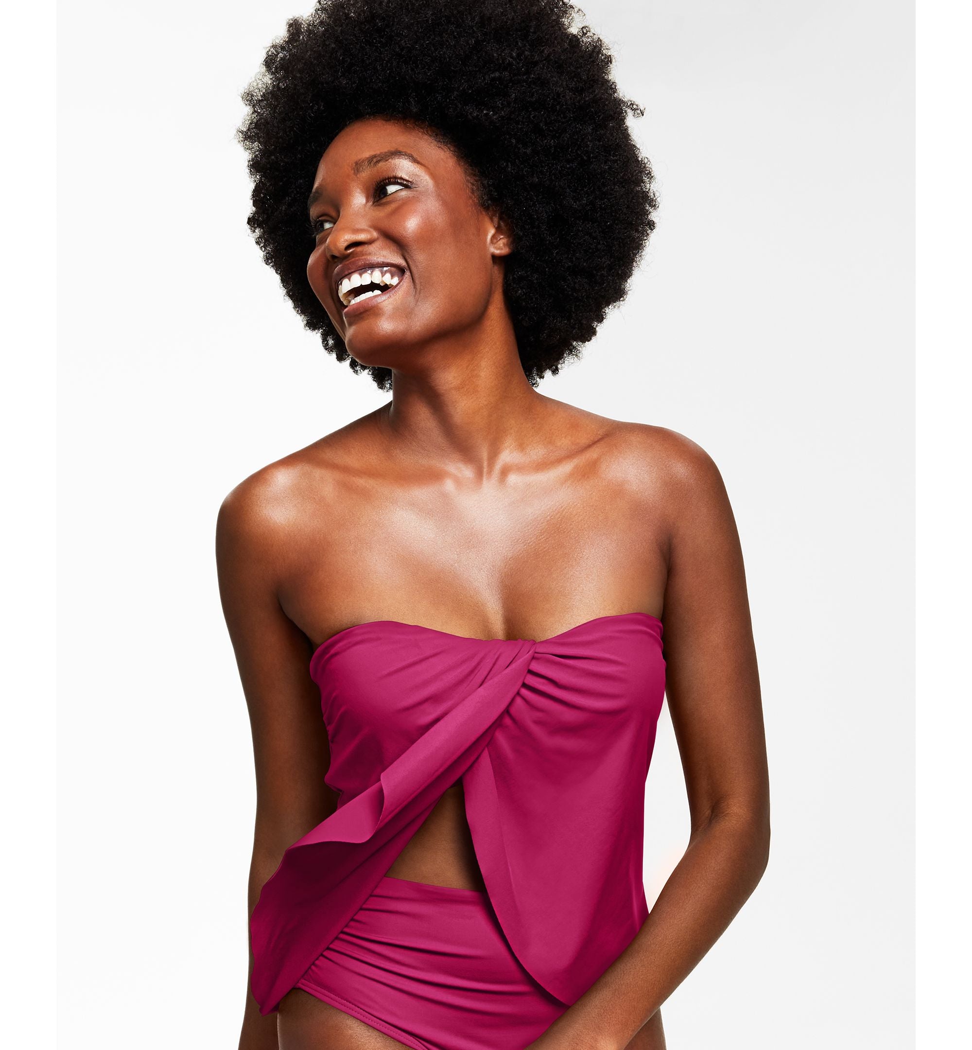 Strapless Draped Tankini Top