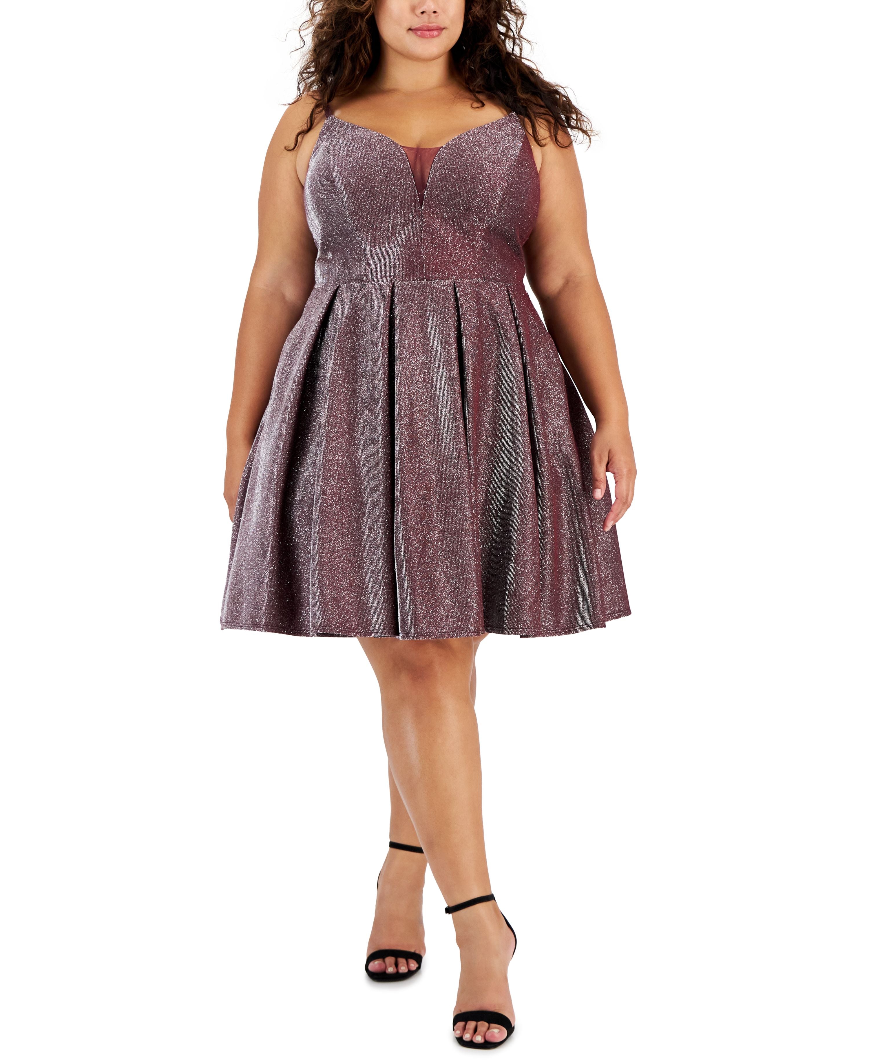 Trendy Plus Size Sherri Shine Fit & Flare Dress