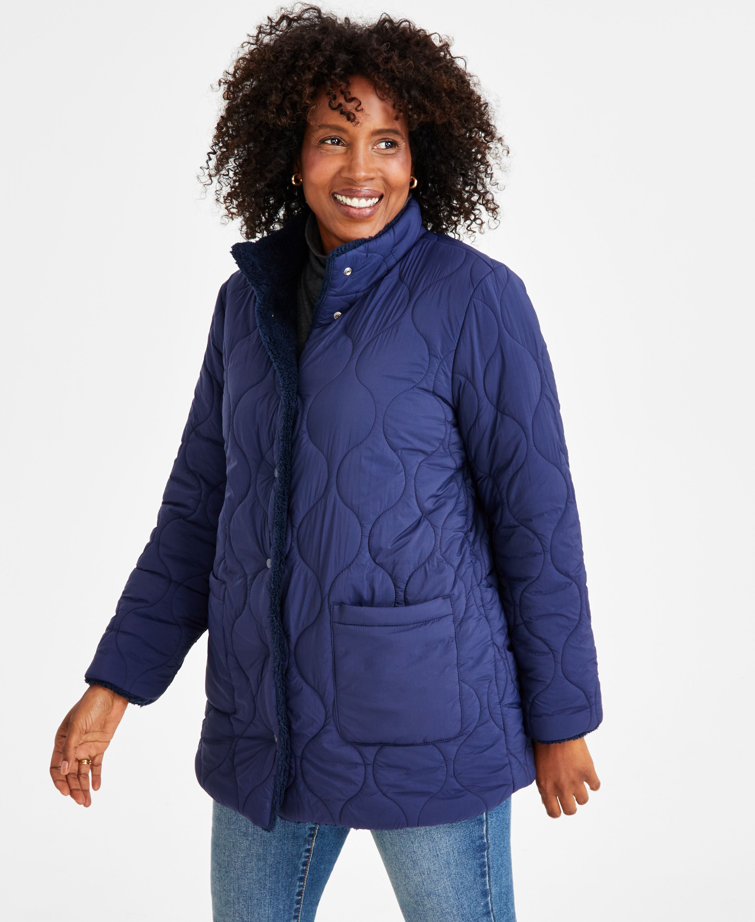 Women's Reversible Long-Sleeves Sherpa Jacket