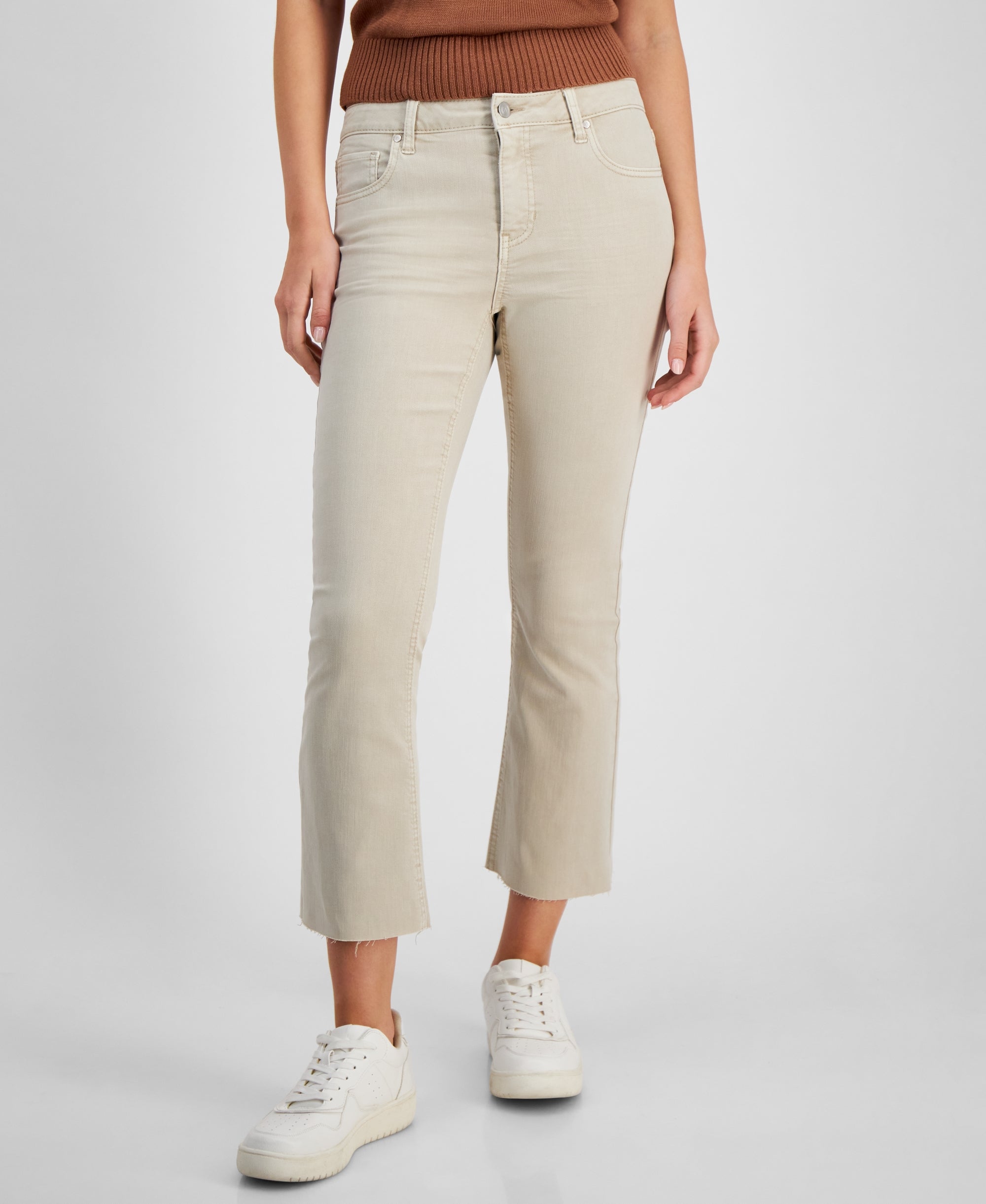 Women's Cropped Flare-Leg Frayed Jeans