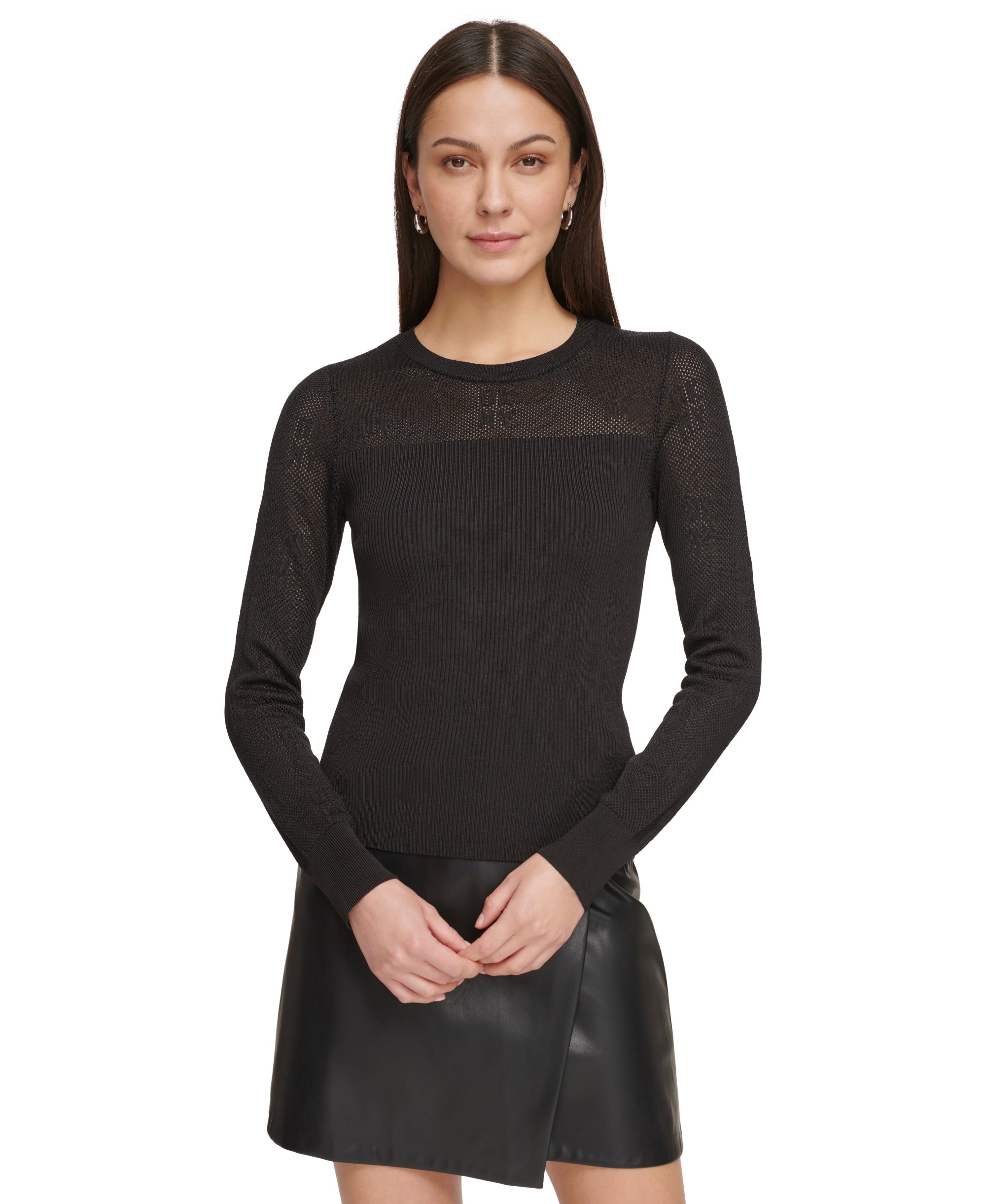 Women's Mesh Long-Sleeve Logo Top