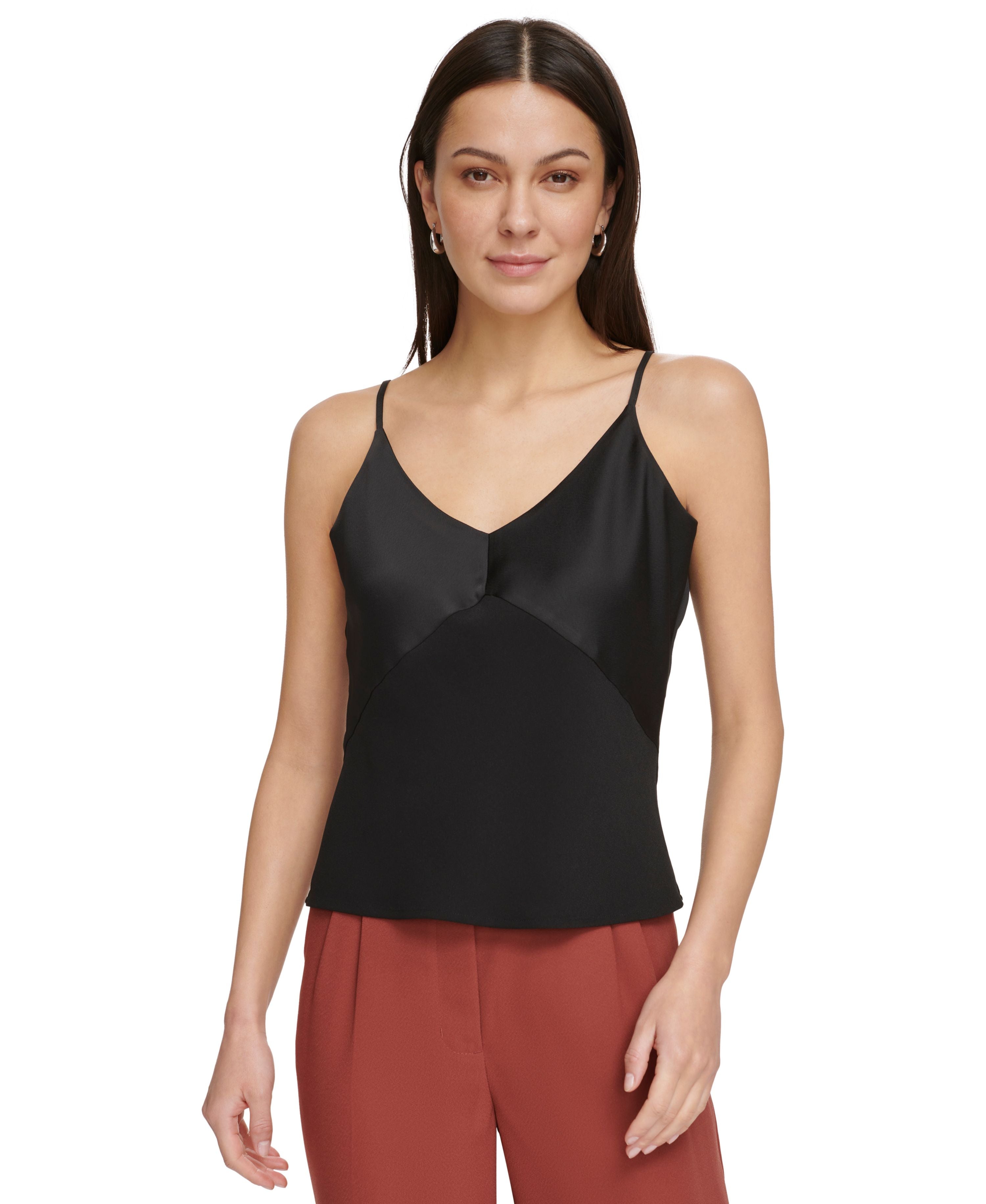 Women's Mixed-Media V-Neck Camisole